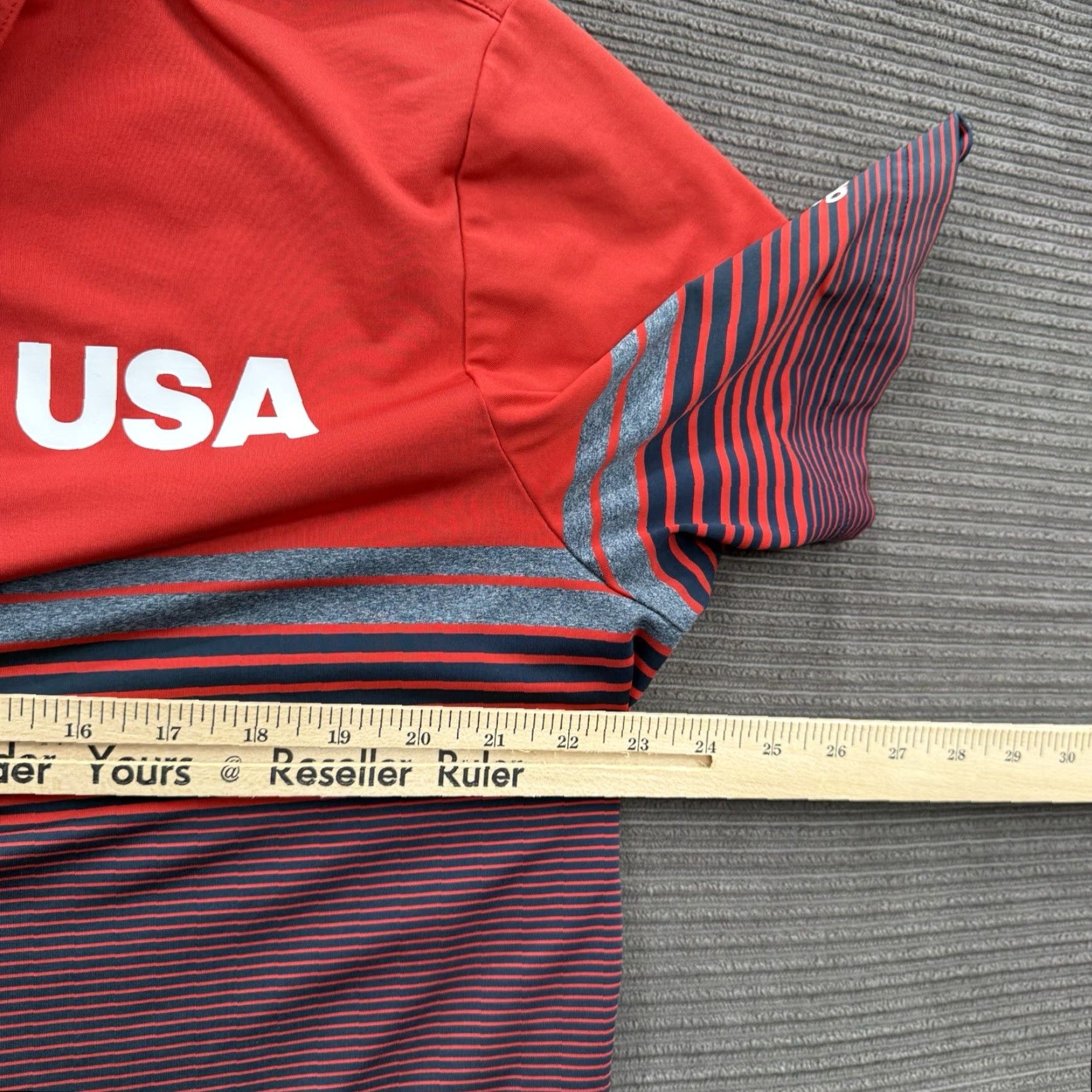 Adidas Adidas Golf Polo Shirt Men L Regular Multicolor Striped Short Sleeve Polyester Elastane USA Theme Accessories Logo Size US L / EU 52-54 / 3 - 5 Thumbnail