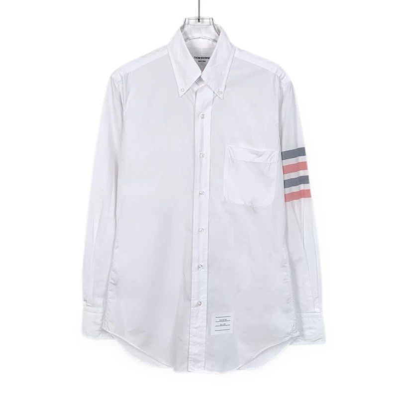 Thom Browne Thom Browne White classic four-bar cotton lapel single-brea Size US XS / EU 42 / 0 - 1 Thumbnail