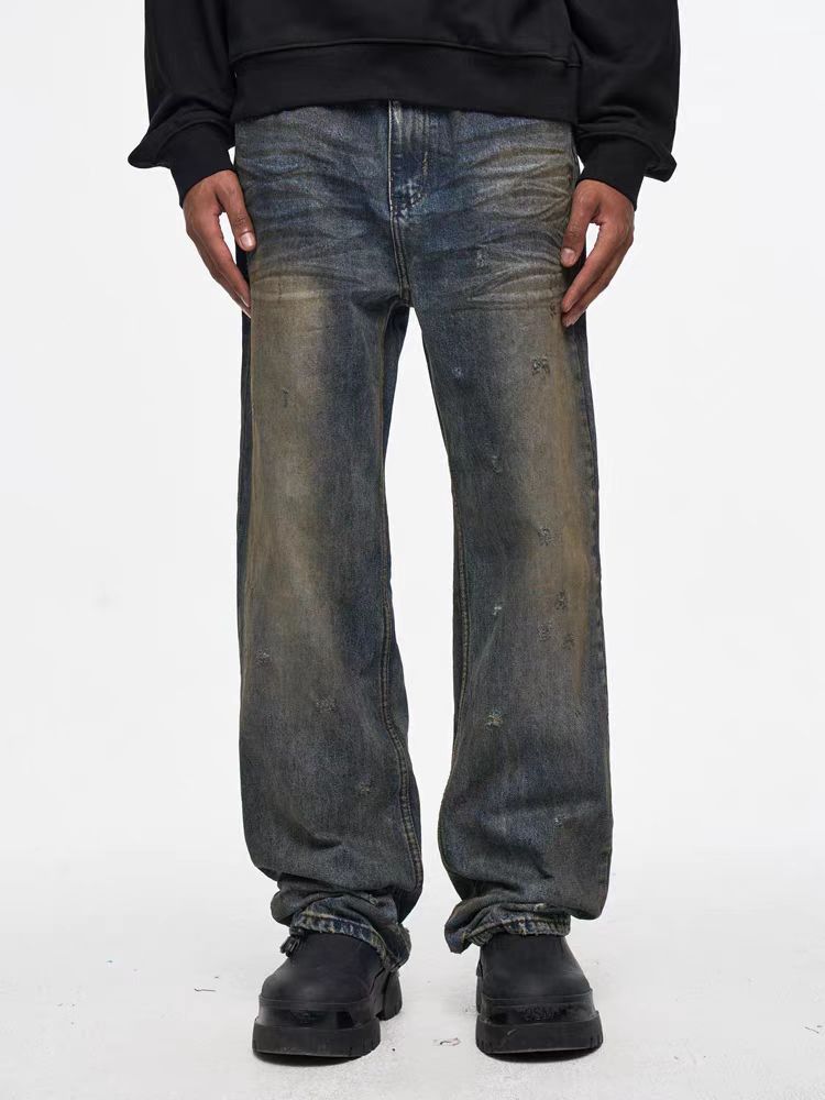Japanese Brand × Jean Scrap Style Dirty Dye Vintage Wash Jeans Size US 34 / EU 50 - 2 Thumbnail