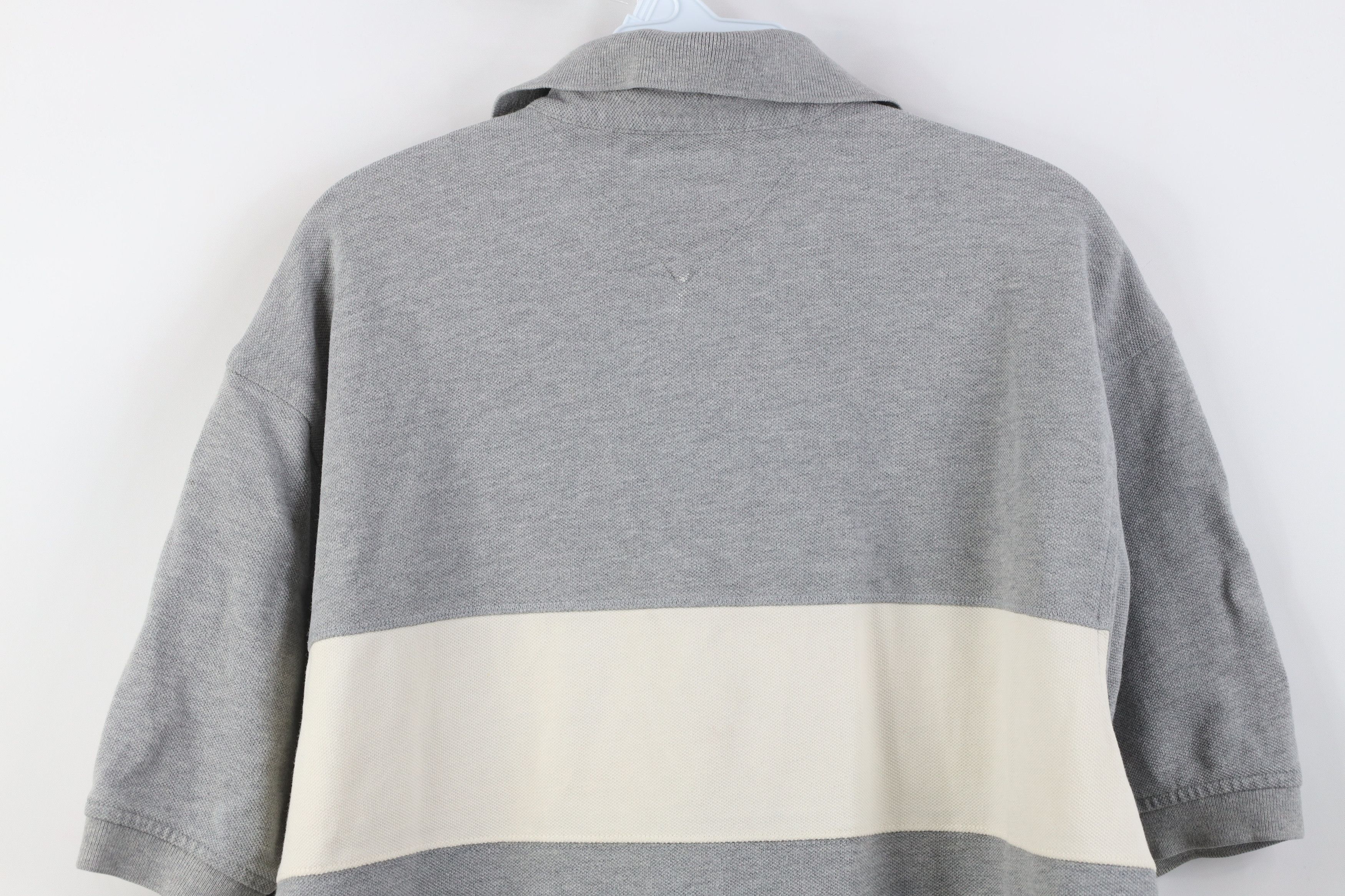 Tommy Hilfiger Vintage 90s Tommy Hilfiger Striped Rugby Polo Shirt Gray Size US L / EU 52-54 / 3 - 14 Thumbnail