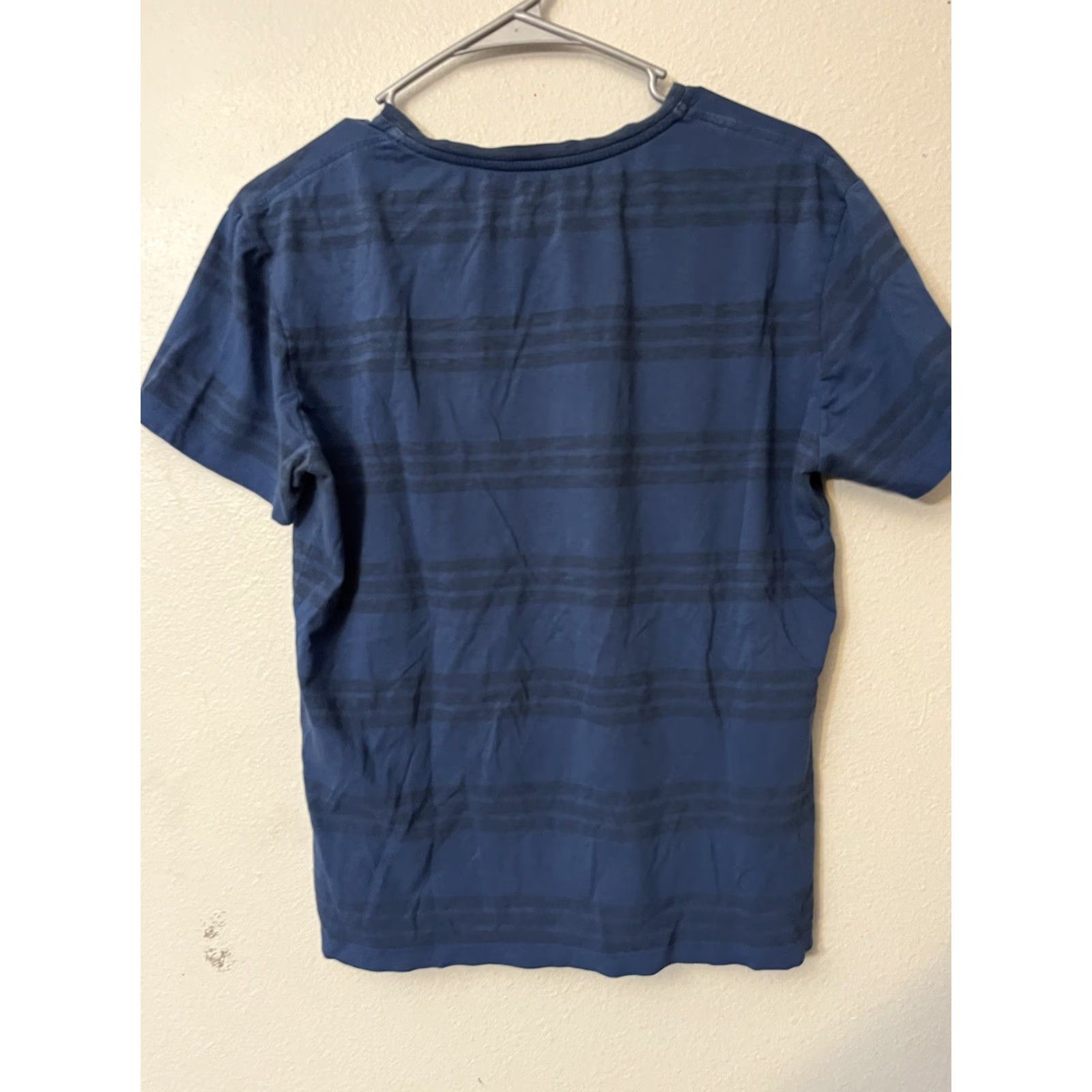 Lacoste Lacoste Men's Regular Fit Striped V-Neck T-Shirt Size 3 Blue Size US S / EU 44-46 / 1 - 3 Thumbnail