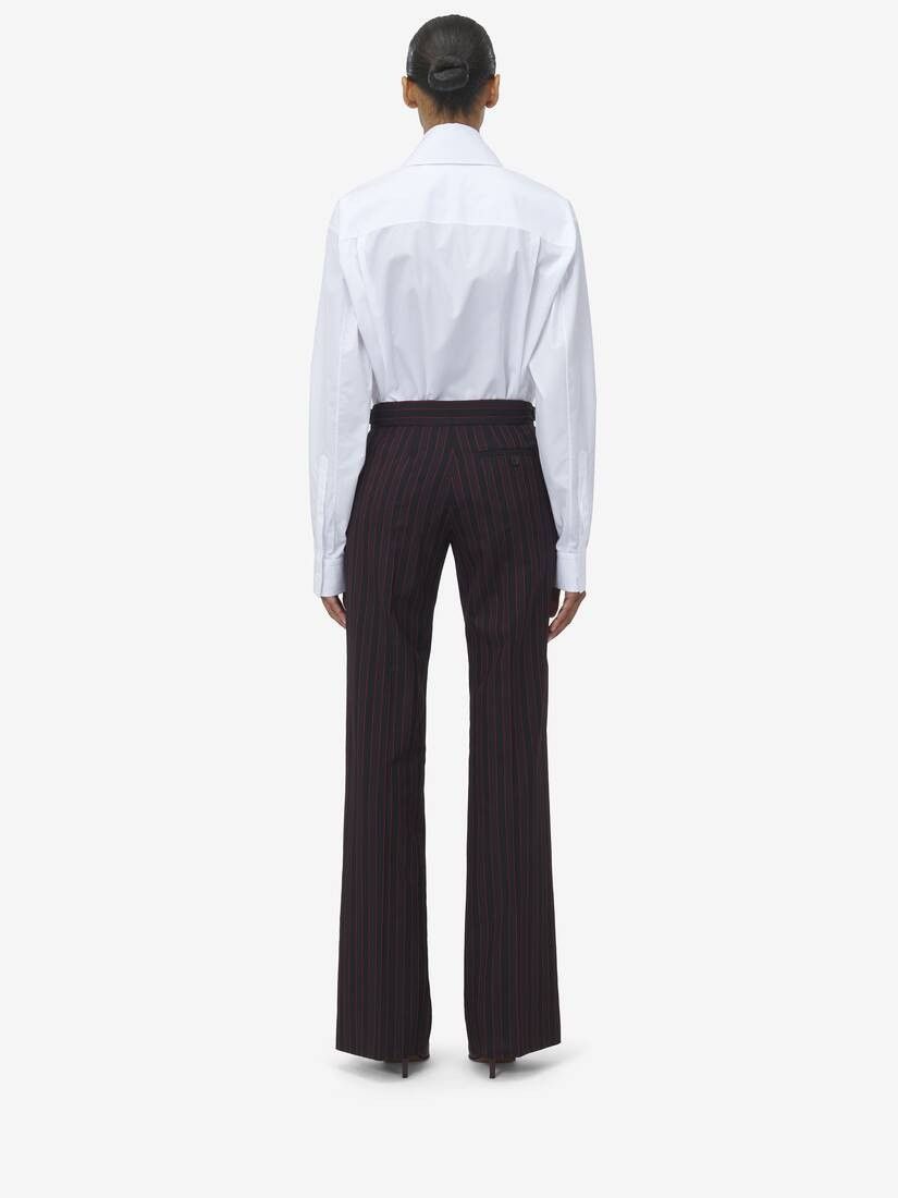 Alexander McQueen o1srvl11e0226 Pinstripe Low Rise Trousers In Multicolor Size 27" / US 4 / IT 40 - 4 Thumbnail