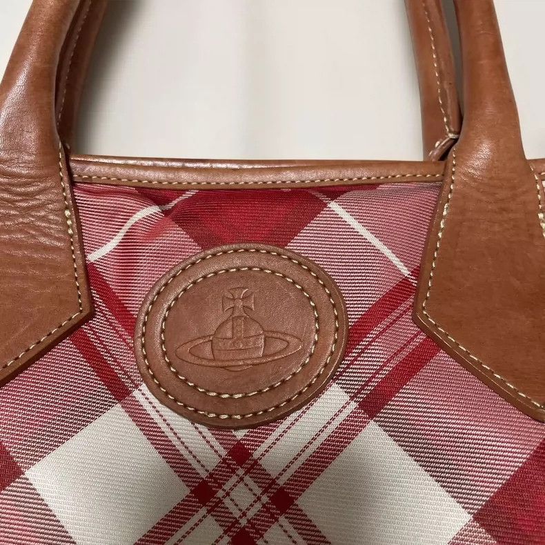 Vivienne Westwood Vivienne Westwood size os Red checkered Saturn leather tote Size ONE SIZE - 4 Thumbnail