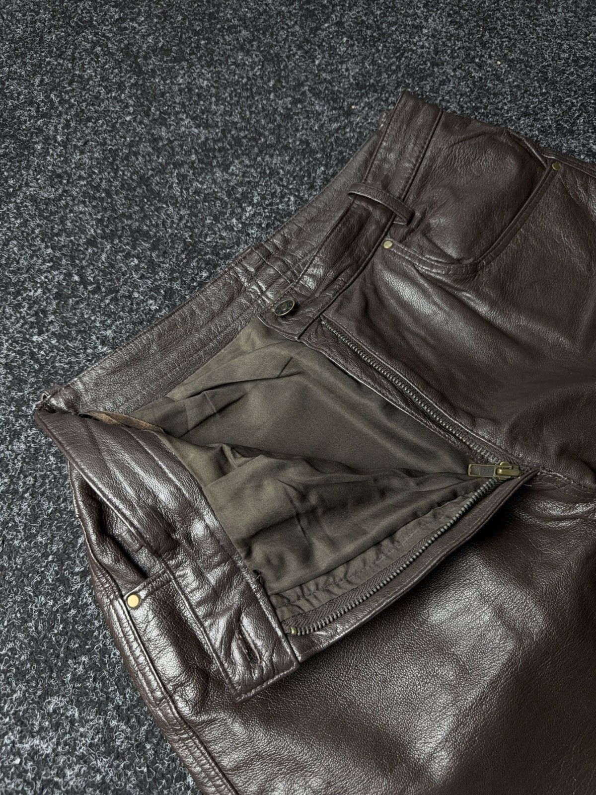 Leather Y2K Vintage Leather Pants Opium Style Alt Biker USA Rare Size US 33 - 8 Thumbnail