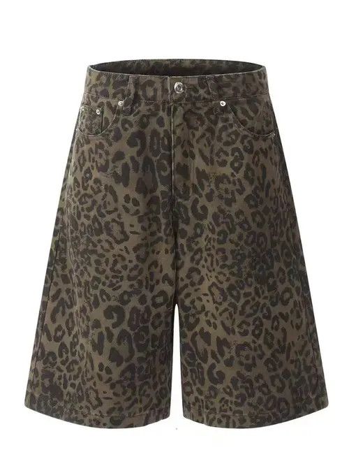 VIBE Slouchy style vintage leopard baggy denim shorts Size US 32 / EU 48 - 5 Thumbnail