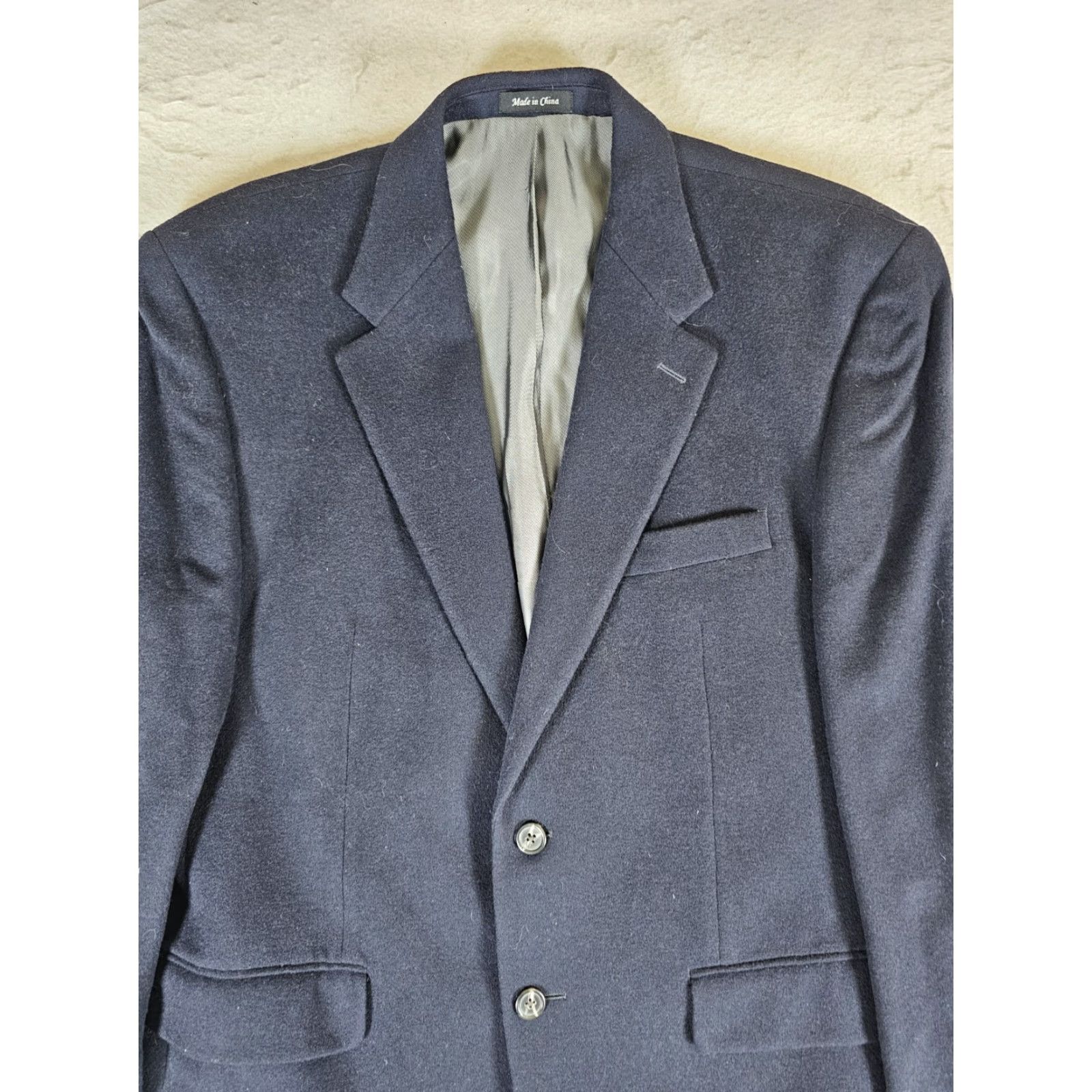 Ralph Lauren VINTAGE Ralph Lauren Green Label Wool Silk Cashmere Navy Blue Blazer Sport Coat Mens Size 42R Regular 42 Blue Jacket Classic Blazer Mens 42 Size 42R - 3 Thumbnail