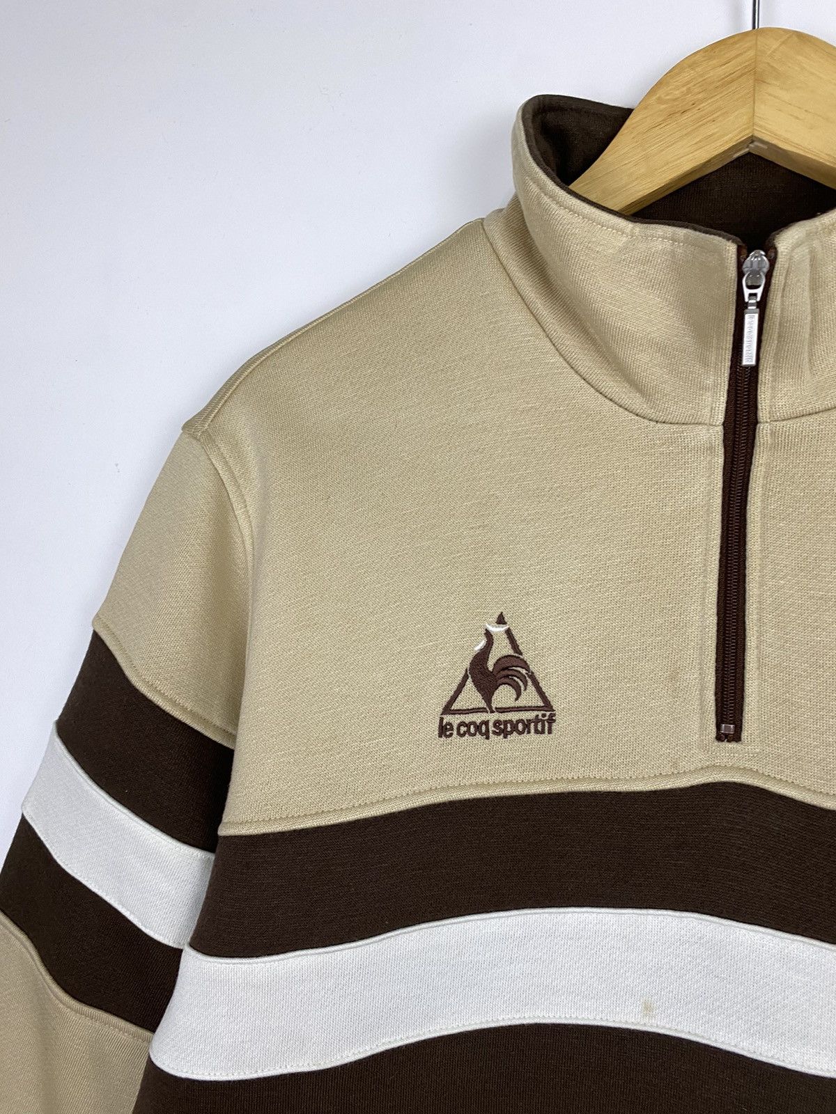 Le Coq Sportif × Vintage Vintage Le Coq Sportif Half Zipper Stripe Size US XL / EU 56 / 4 - 6 Thumbnail