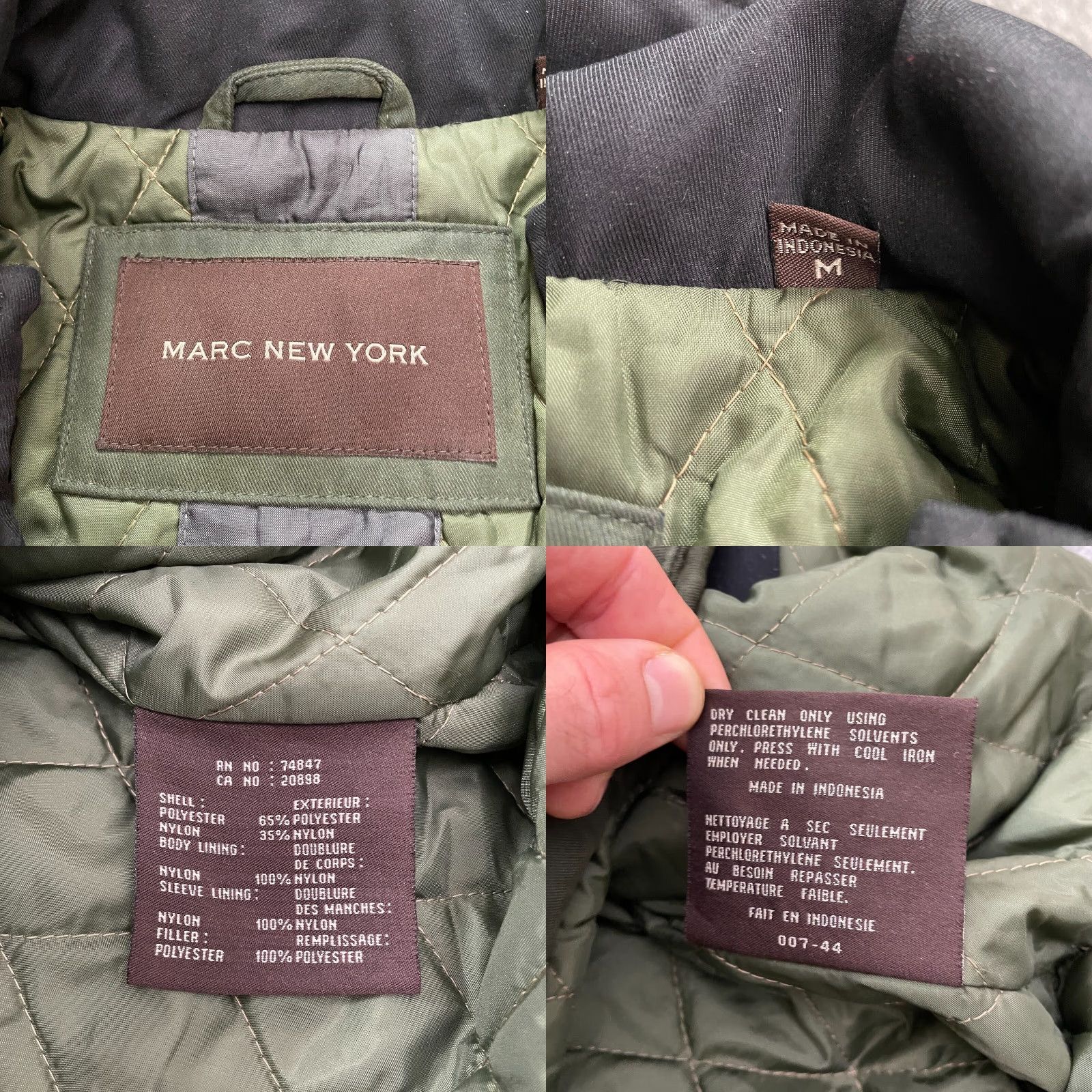 Vintage Mark New York Jacket Medium Mens Army Green Quilted Lining Full Zip Outdoor Hike Size US M / EU 48-50 / 2 - 8 Thumbnail