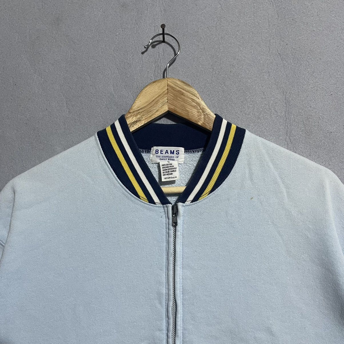 Beams Japan Vintage Beams Zip-Up Varsity Style Sweatshirt Jacket Size US L / EU 52-54 / 3 - 2 Thumbnail