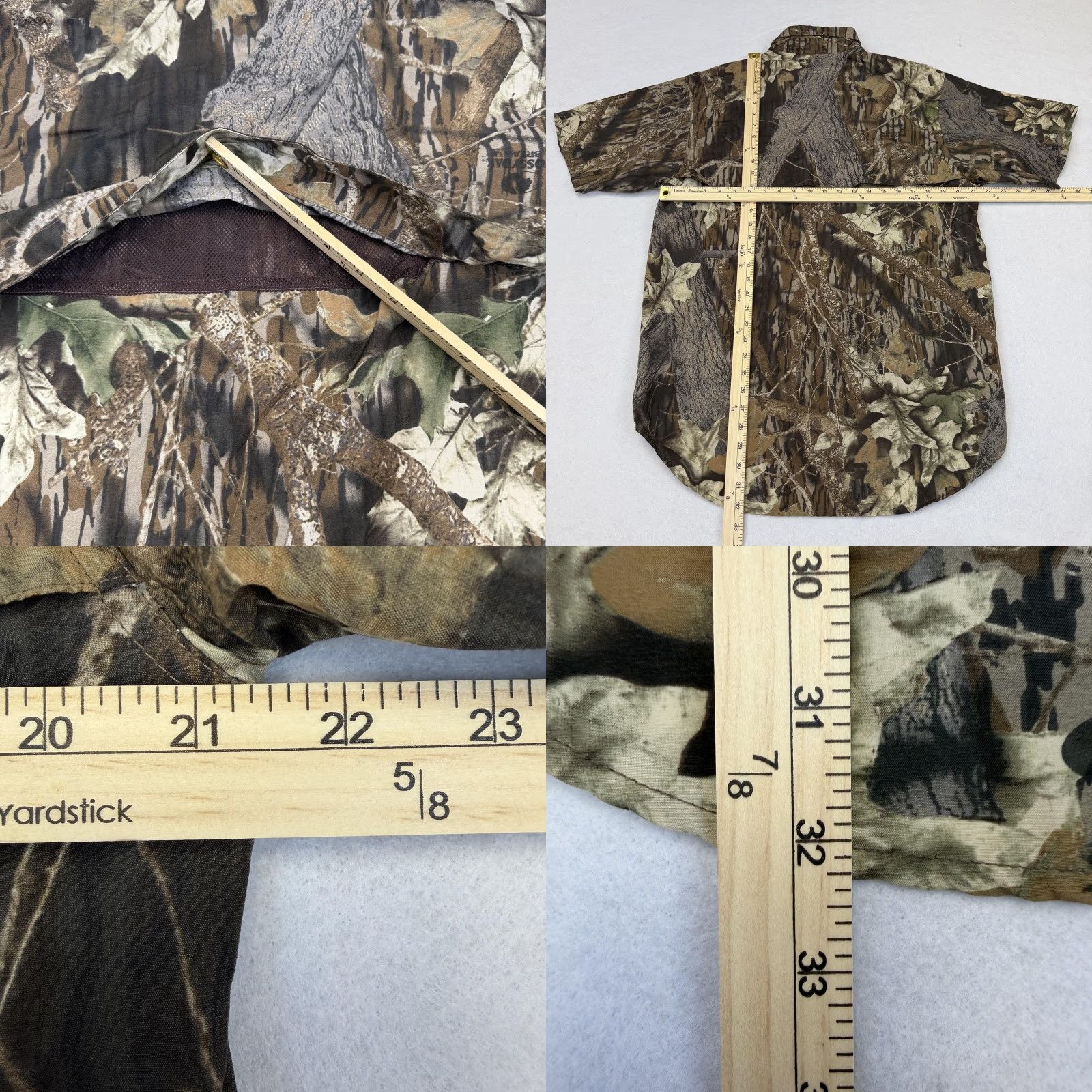 Vintage Mossy Oak Shirt Mens 44 Brown Camo Short Sleeve Button Up Vented Hunting Outdoor Size US XXL / EU 58 / 5 - 8 Thumbnail