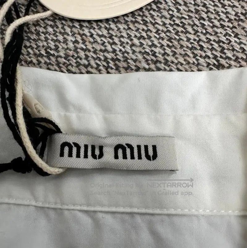 Miu Miu Miu Miu White Cotton Long Sleeve Shirt . Size L / US 10 / IT 46 - 3 Thumbnail