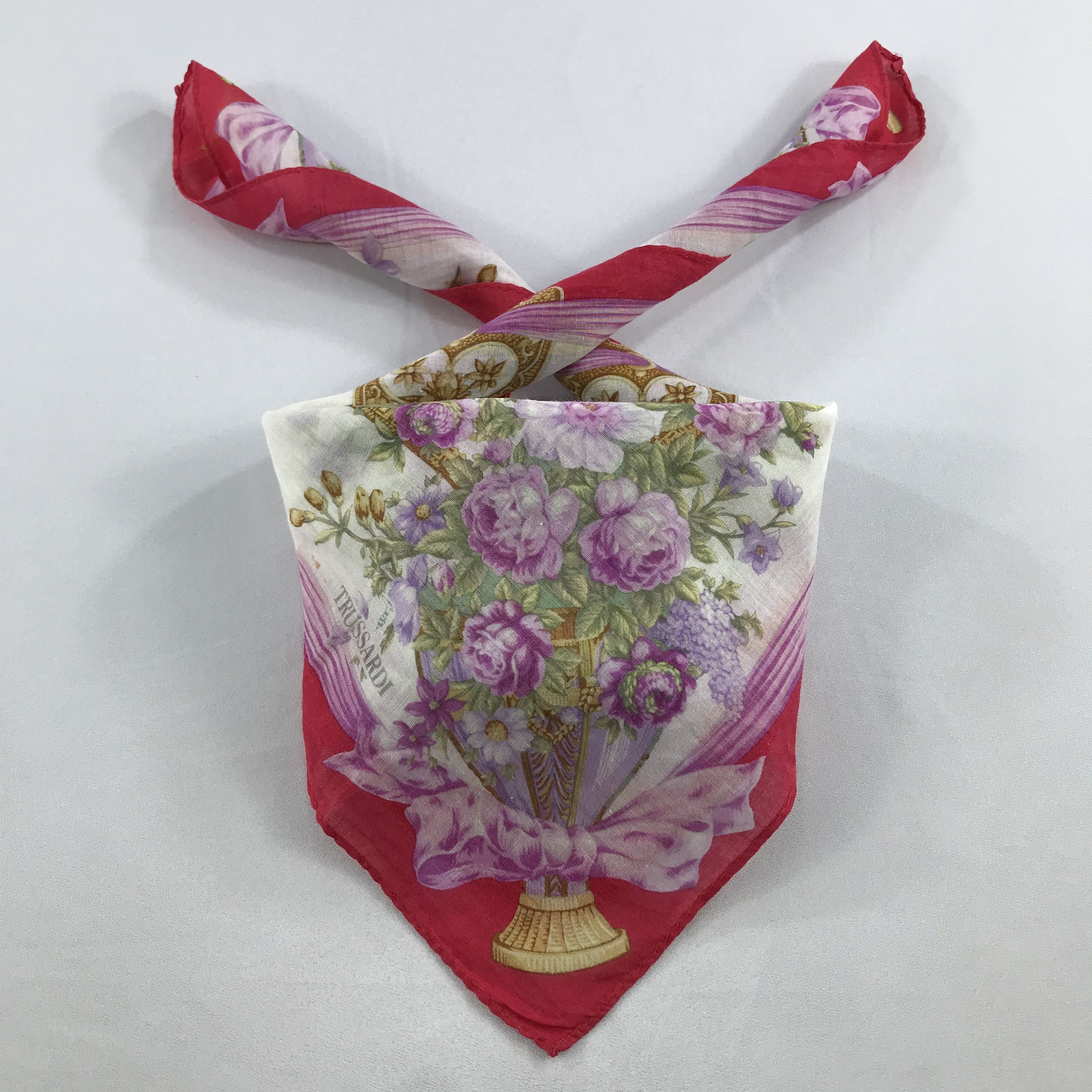 Trussardi × Vintage Trussardi Bandana / Handkerchief / Neckerchief - S2688 Size ONE SIZE - 3 Thumbnail