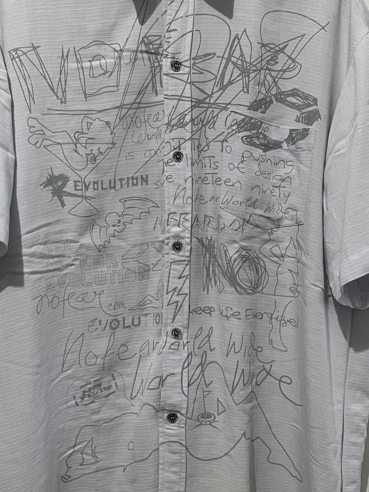 No Fear Vintage No Fear Allover Sketch Print Shirt Gorpcore Y2K Size US XXL / EU 58 / 5 - 4 Thumbnail