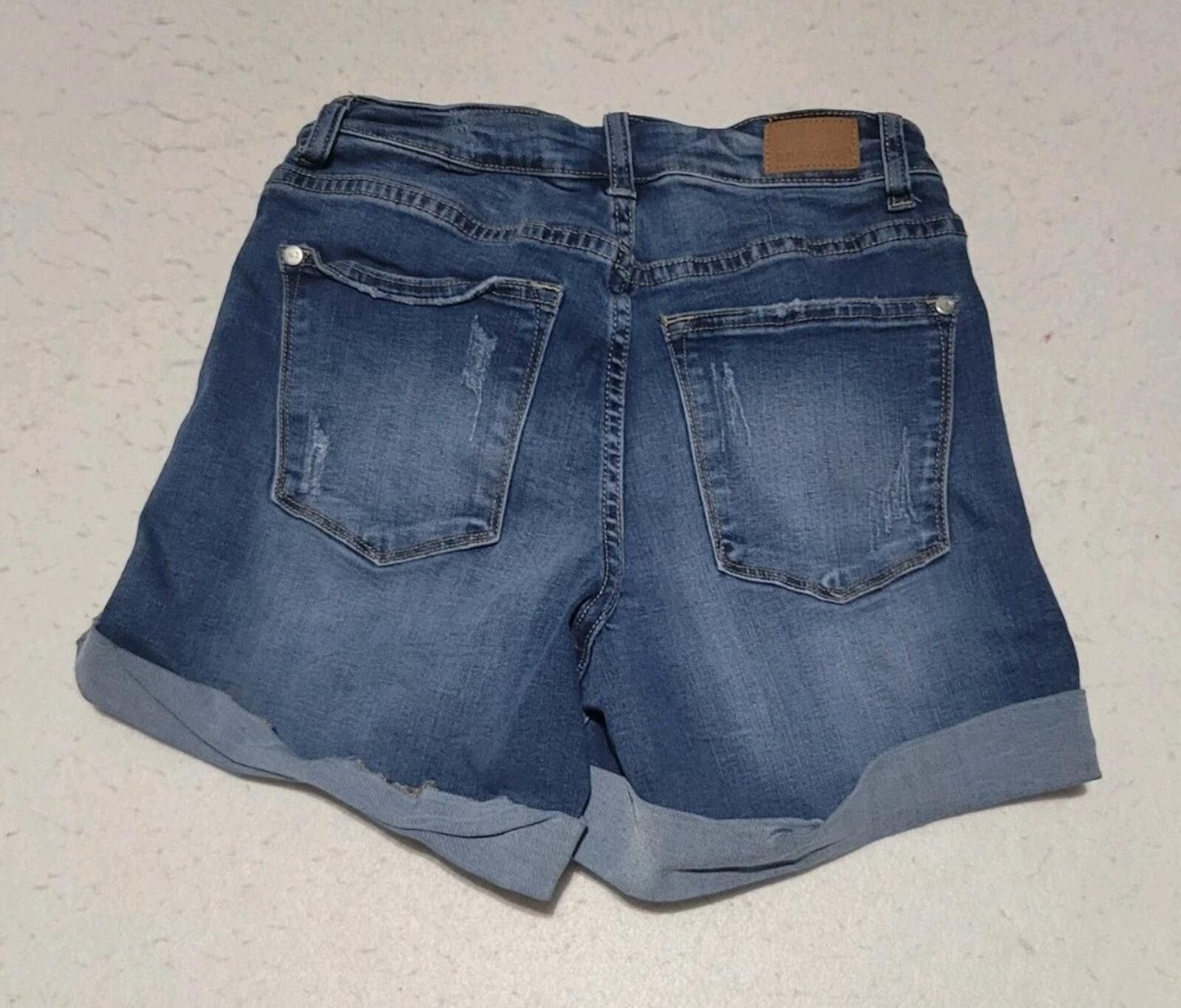 Other Judy Blue Denim Shorts Women’s S Distressed Rise Rolled Hem Size 28" / US 6 / IT 42 - 2 Thumbnail