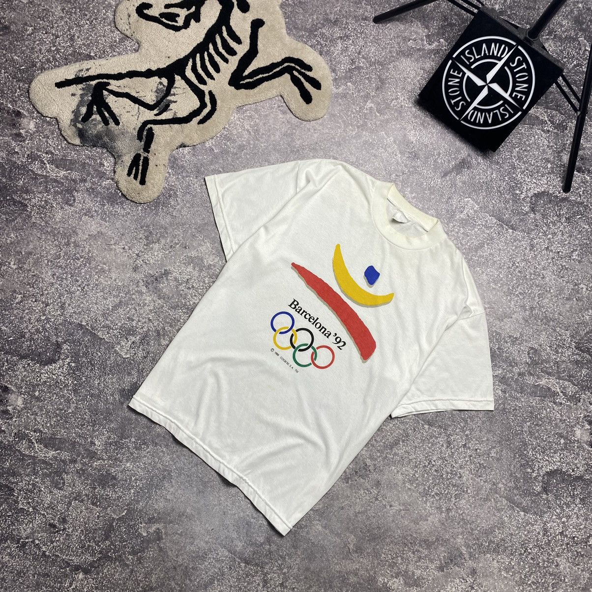 USA Olympics × Vintage Vintage 1992 Barcelona Olympic Games Big logo rare tee Size US XL / EU 56 / 4 - 1 Thumbnail