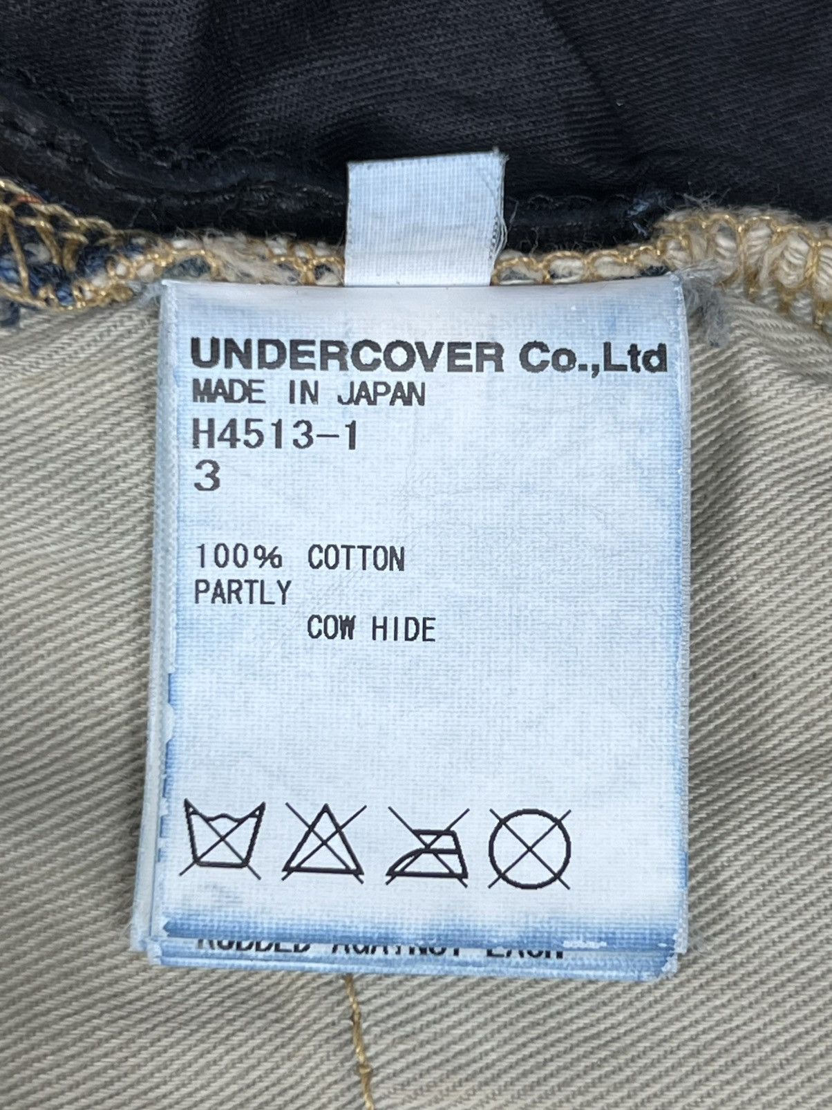 Undercover UNDERCOVERISM AW04 Denim Cowhide Leather Jeans Size US 30 / EU 46 - 12 Thumbnail