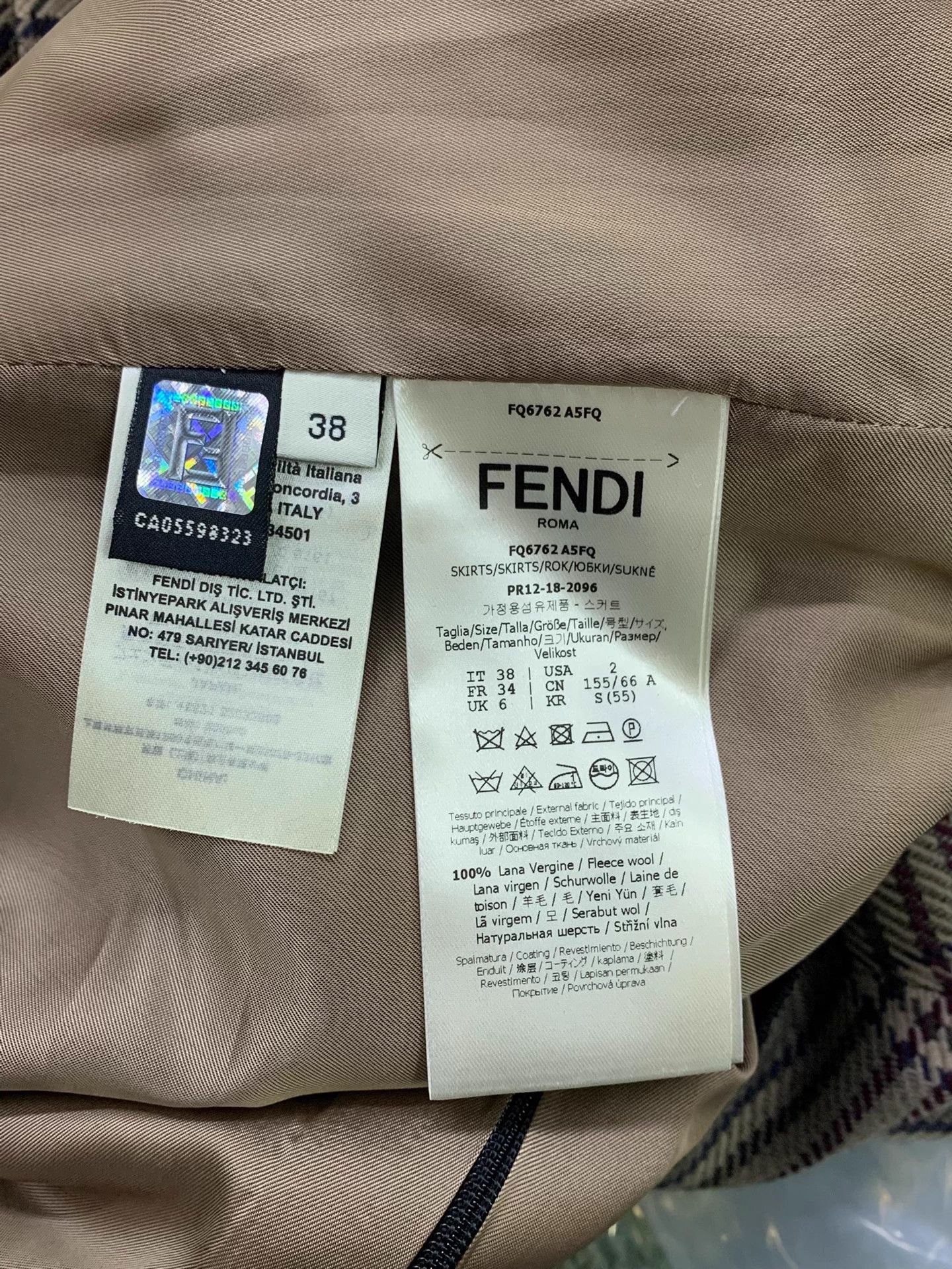 Fendi Fendi High-Waisted Check Skirt 38 New With Tags Size 27" / US 4 / IT 40 - 5 Thumbnail