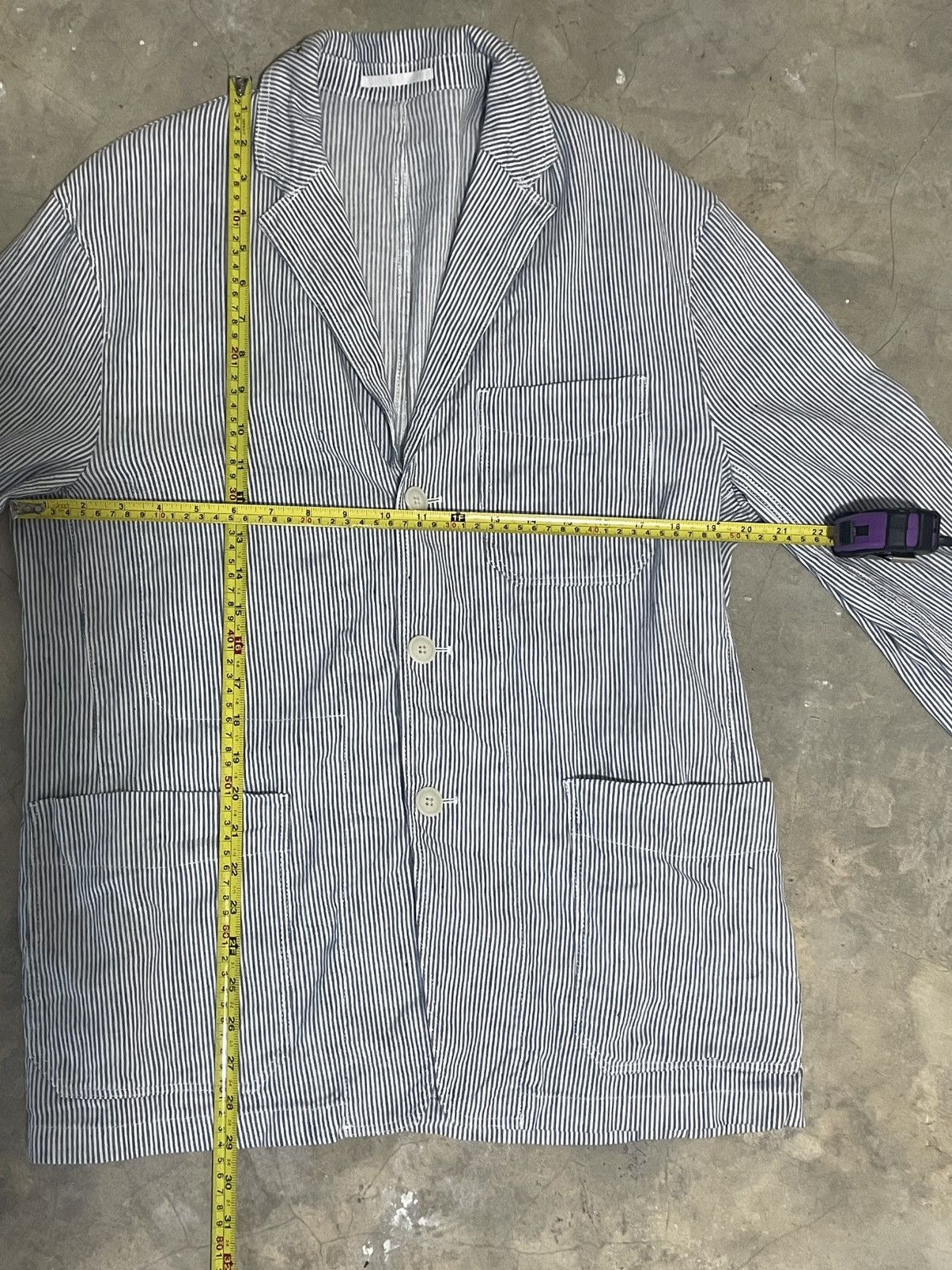 Japanese Brand × Uniqlo vintage y2k uniqlo hickory stripe light utility chore jacket Size US L / EU 52-54 / 3 - 5 Thumbnail