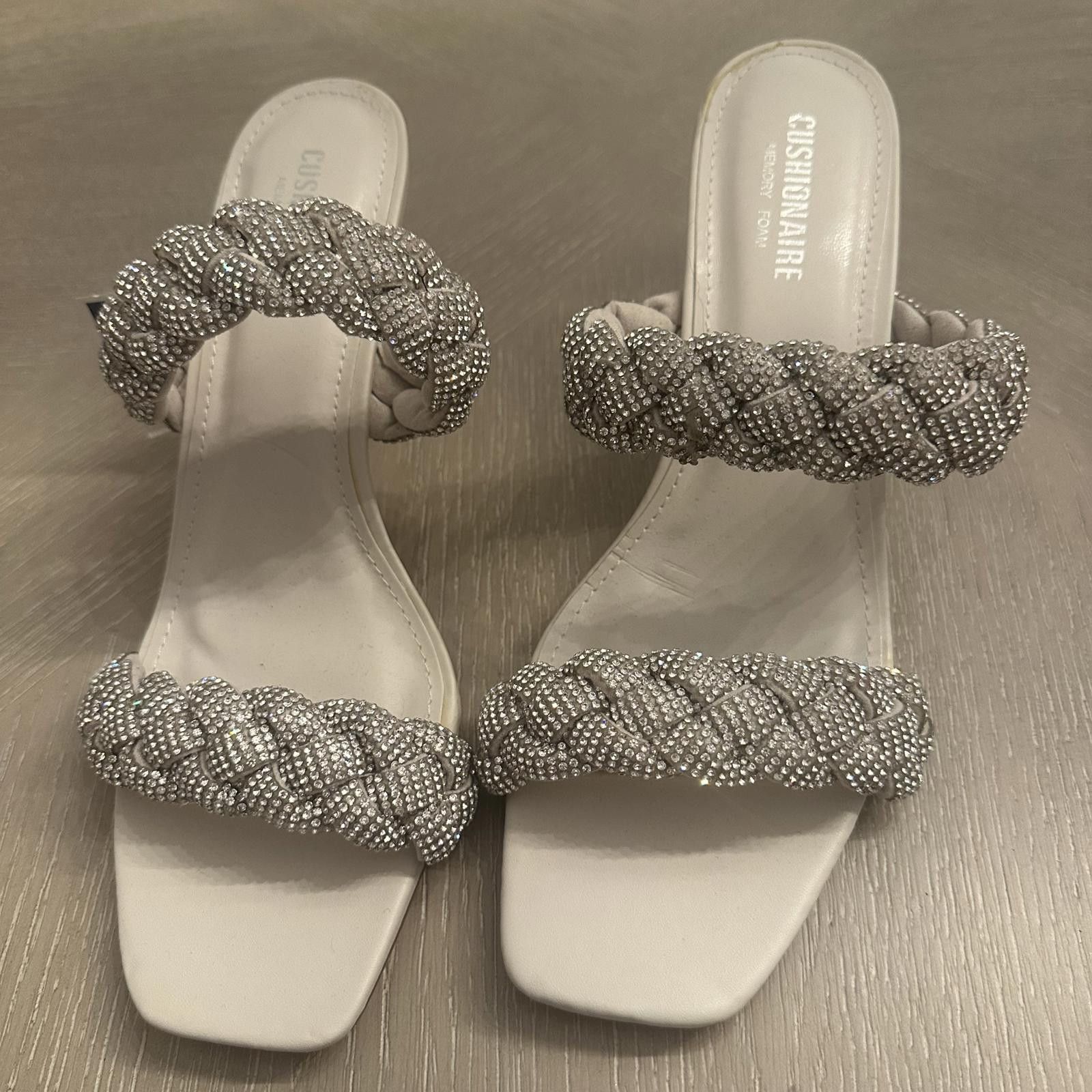 Designer Stylish Braided Stiletto Slide Sandals by Cushionaire Size US 9.5 / IT 39.5 - 3 Thumbnail