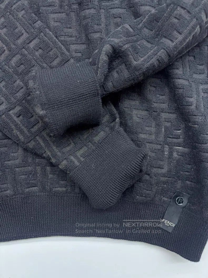 Fendi Fendi FF Pattern Round Neck Knit Woolen Sweater - Black Size US L / EU 52-54 / 3 - 3 Thumbnail