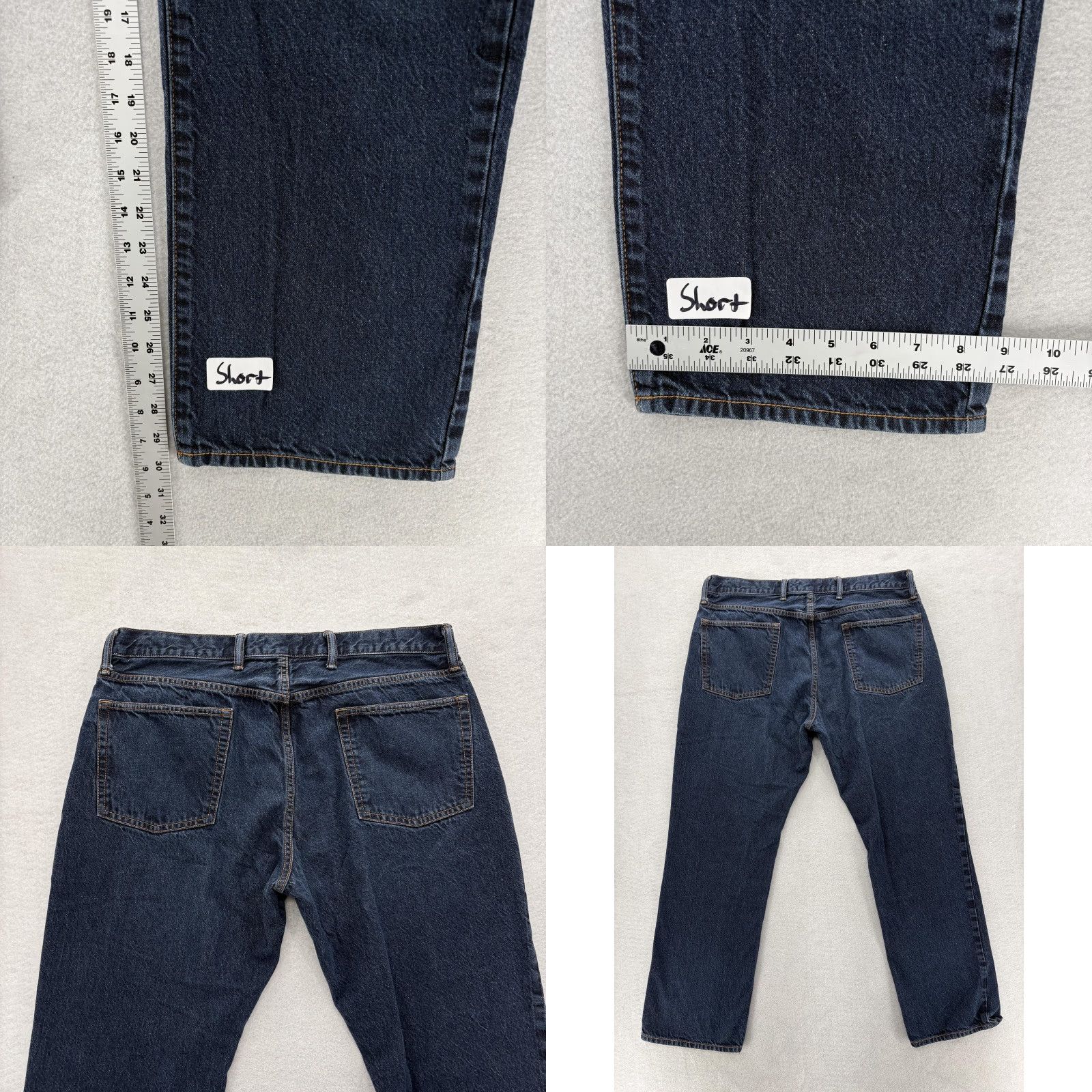 Gap GAP Denim Jeans Mens 38x30 Blue Straight Leg Dark Wash Cotton Classic Fit Short Size US 38 / EU 54 - 8 Thumbnail