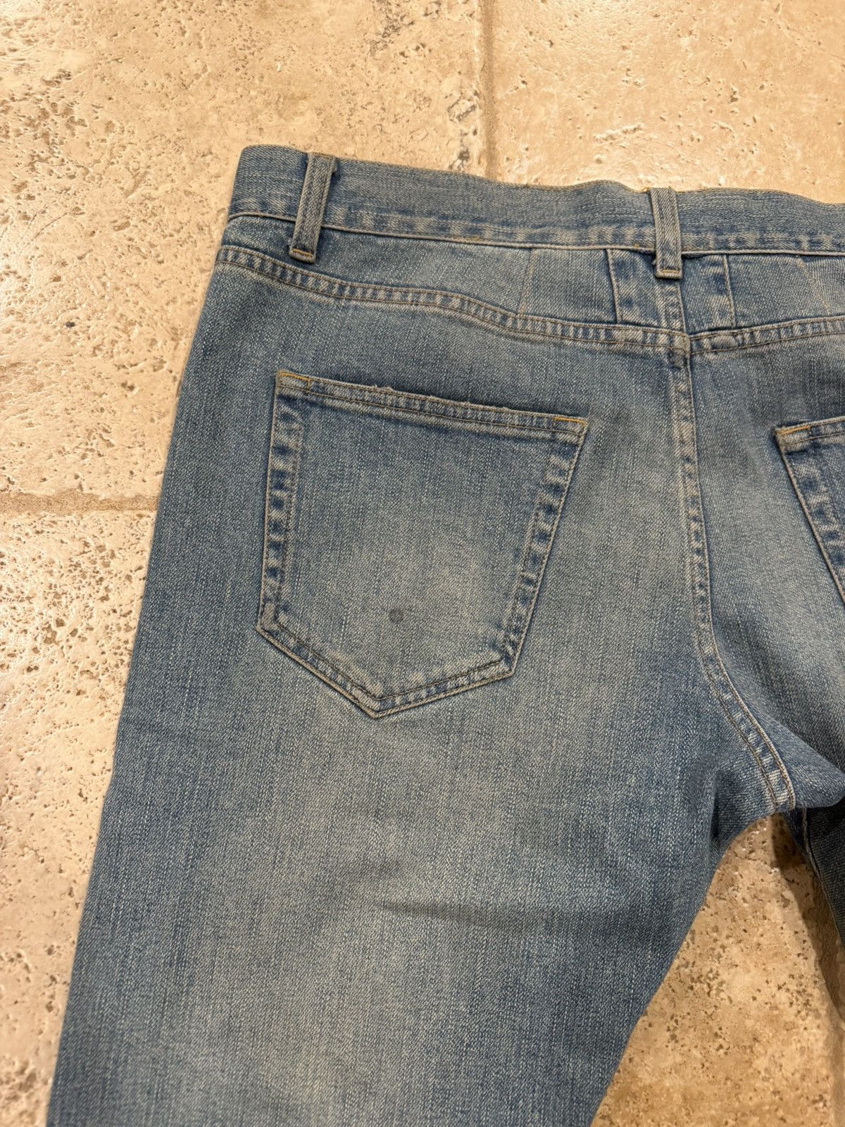 Saint Laurent Paris Saint Laurent x Hedi FW14 Knee Cut Slit Blue Wash D02 Denim Size US 34 / EU 50 - 12 Thumbnail