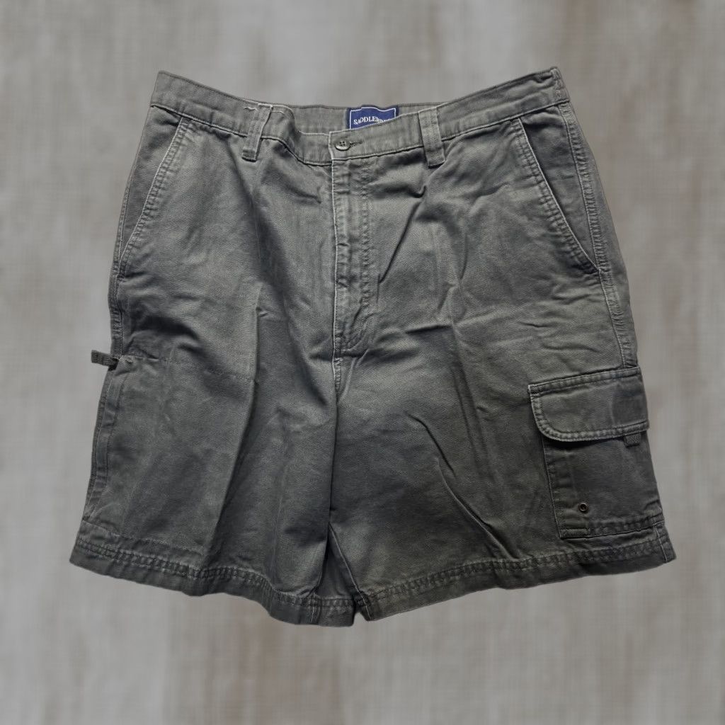 Vintage Saddlebred Shorts Gray 100% Cotton Adult Men Size 36 Chino Regular Pocket Zipper Button Size US 36 / EU 52 - 1 Thumbnail