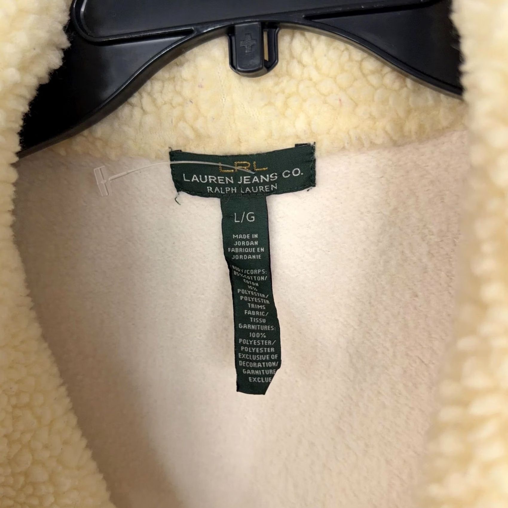 Ralph Lauren Lauren Ralph Lauren Jacket Womens Large White Sherpa Fleece Shawl Collar Toggle Size L / US 10 / IT 46 - 4 Thumbnail