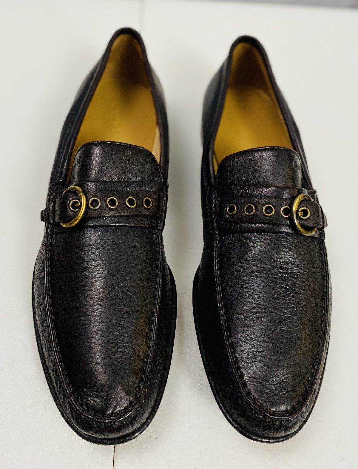 Bally Bally Dark Brown Deerskin Logo Buckled Strap Loafer 12 NIB Size US 12 / EU 45 - 18 Thumbnail