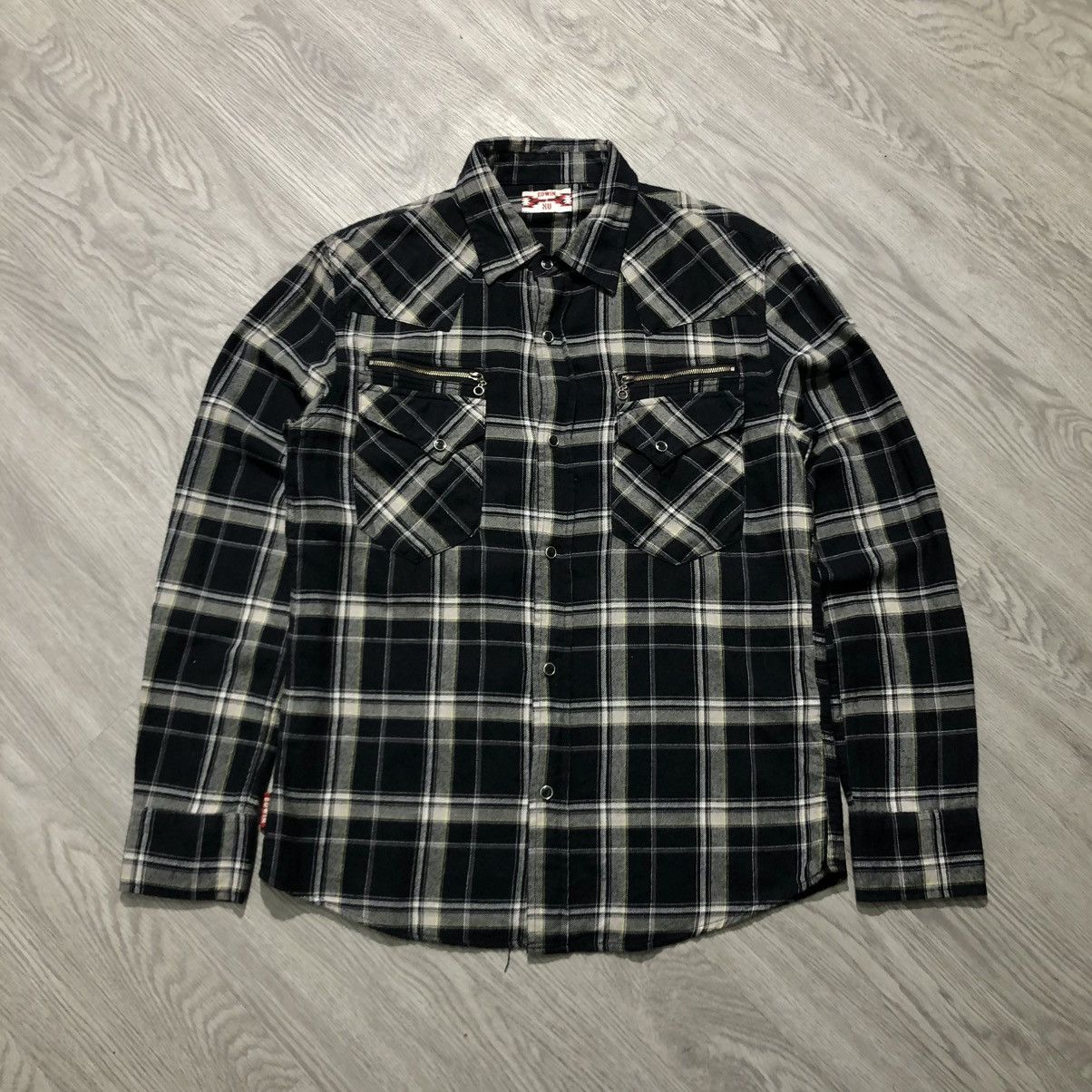 Edwin 2000s Edwin Japan Western Cowboy Button Up Shirt Black Size US L / EU 52-54 / 3 - 1 Thumbnail