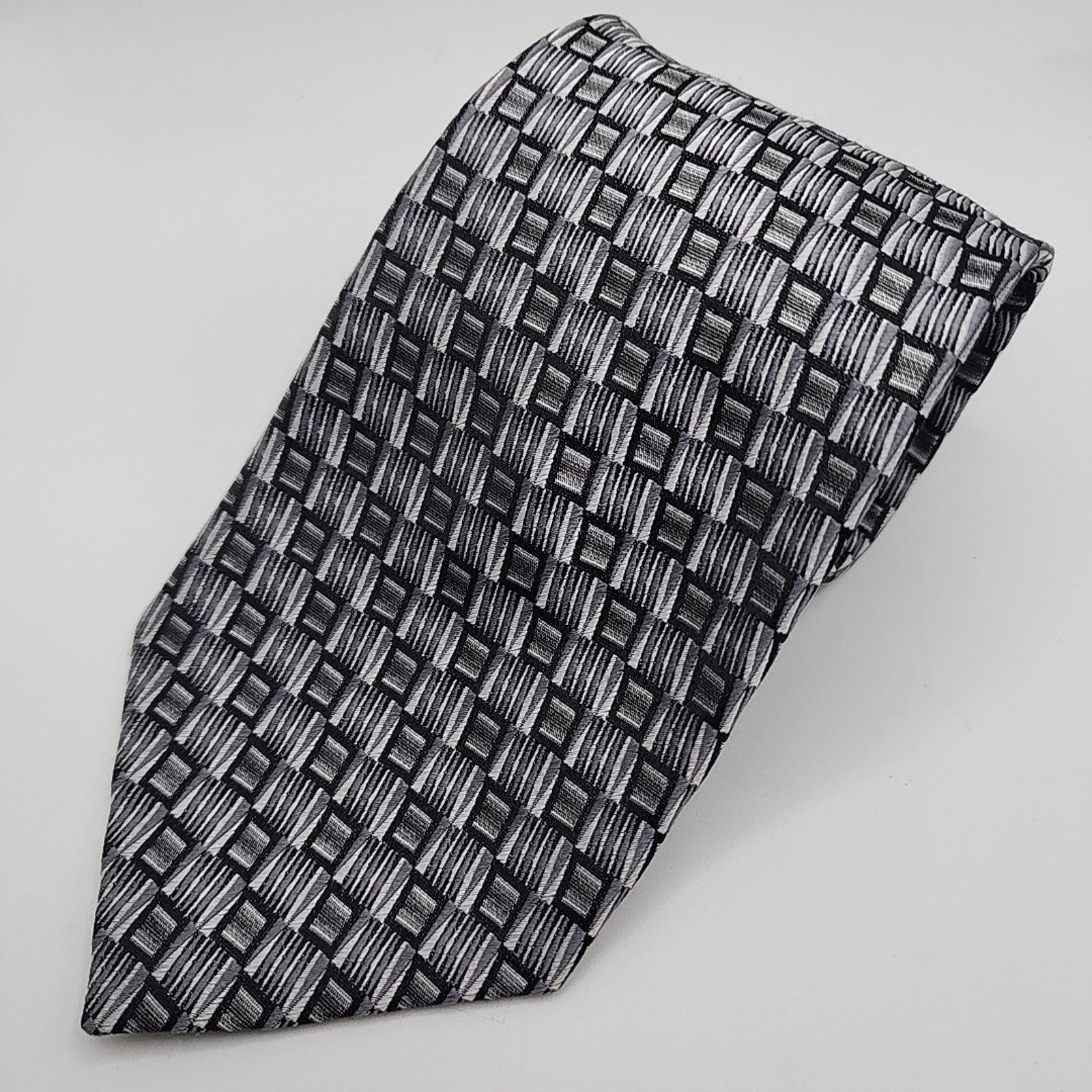 Other Louis Dell 'Olio Gray Geometric Silk Tie - Italy - Like New Size ONE SIZE - 3 Thumbnail