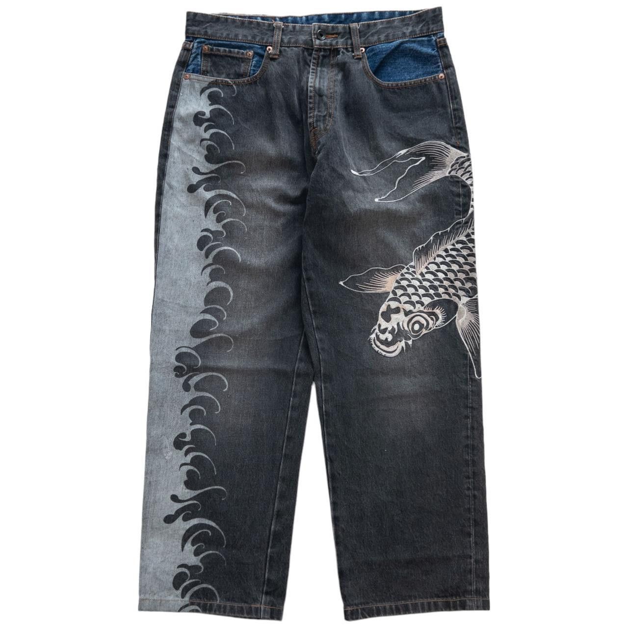 Other Vintage Koi Fish Japanese Denim Jeans Size W34 Size US 34 / EU 50 - 1 Thumbnail