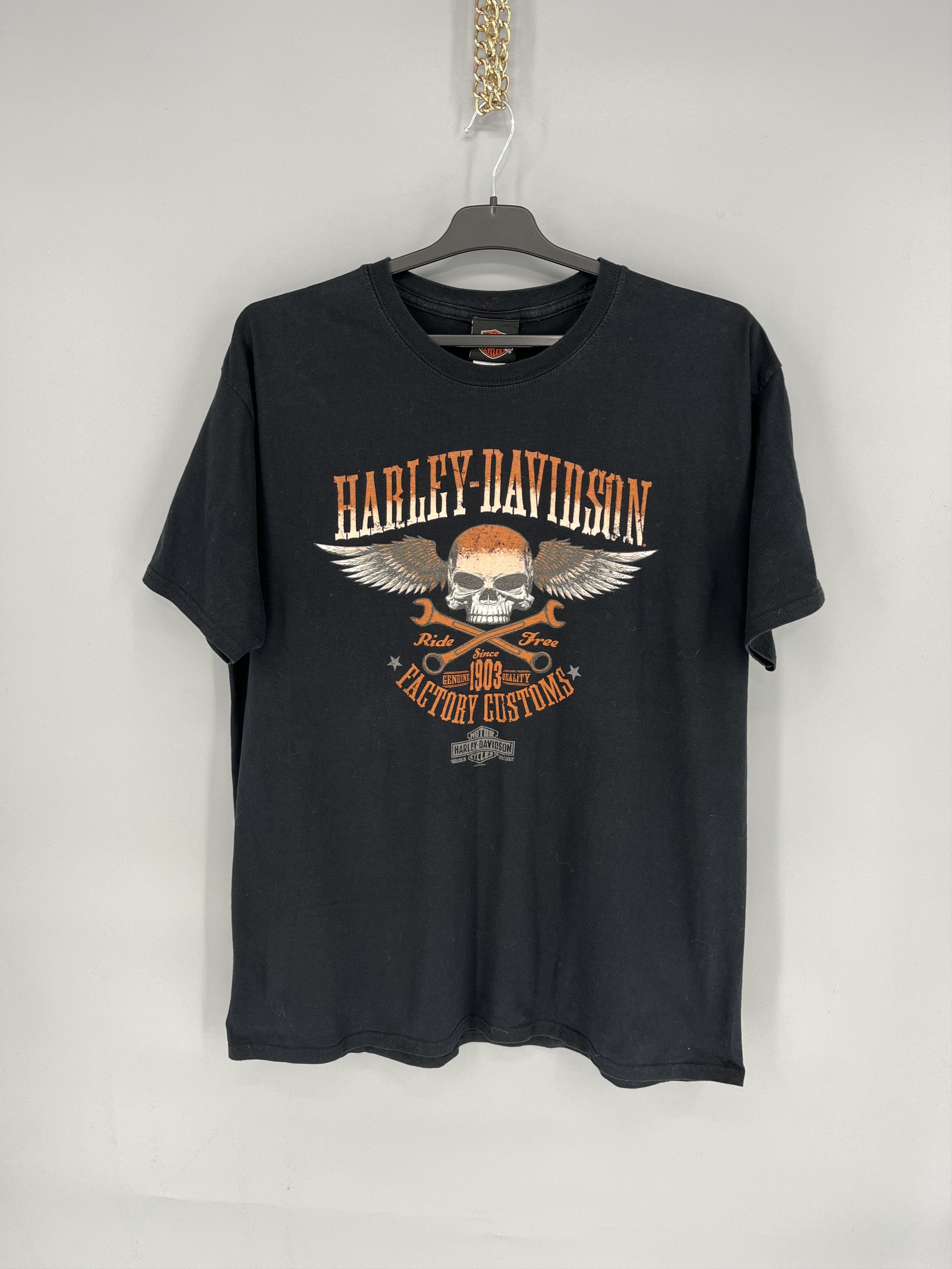 Harley Davidson Harley Davidson Spell Out Factory Customs Pocket T-Shirt Size US XL / EU 56 / 4 - 1 Thumbnail