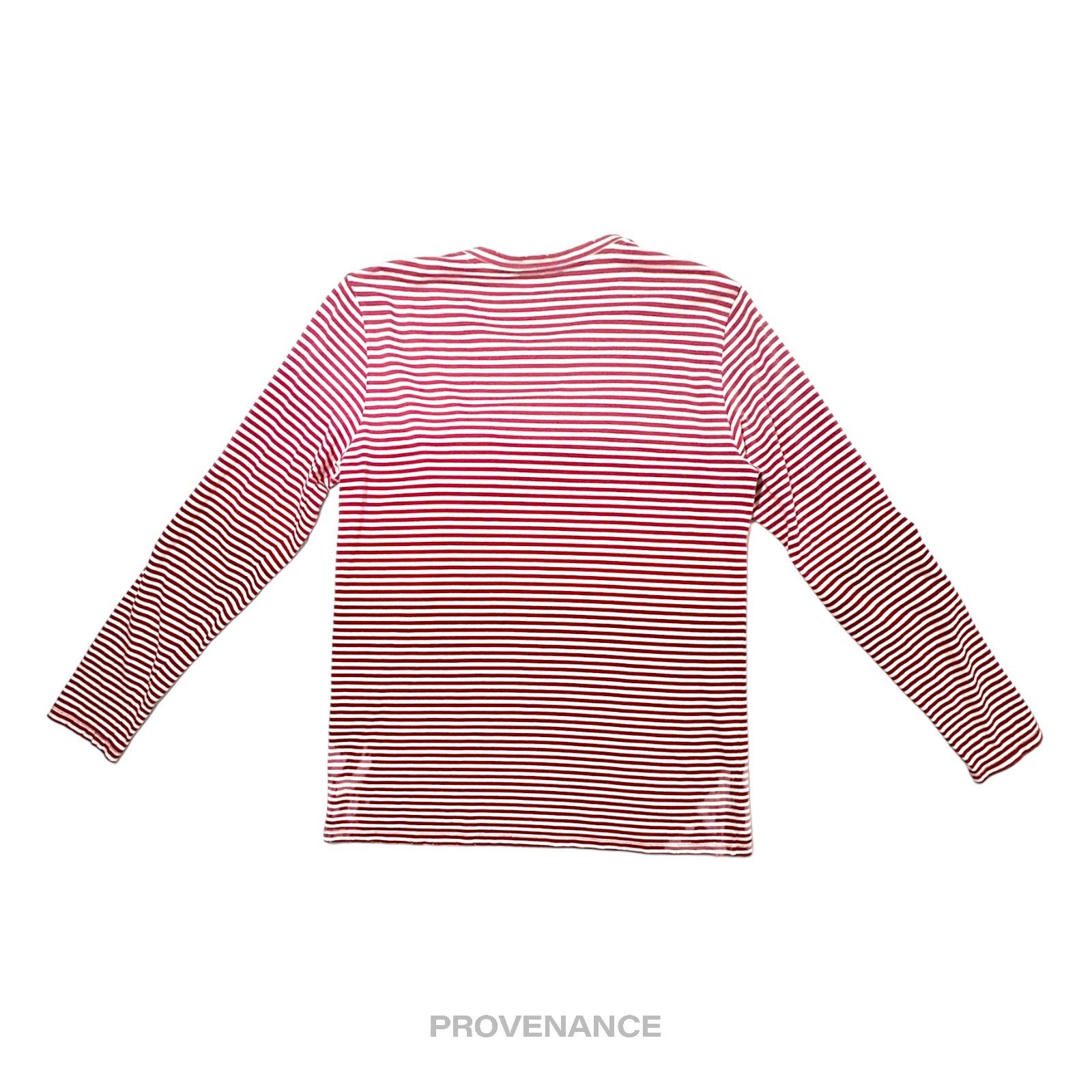 Balmain 🔴 Balmain Striped Long Sleeve T-Shirt - Red White Size US S / EU 44-46 / 1 - 2 Thumbnail