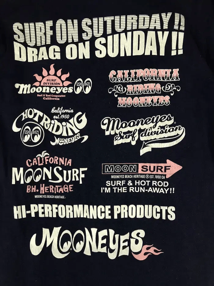 Anvil Vintage Y2K Mooneyes Surf & Hot Road Tshirts Size US S / EU 44-46 / 1 - 4 Thumbnail