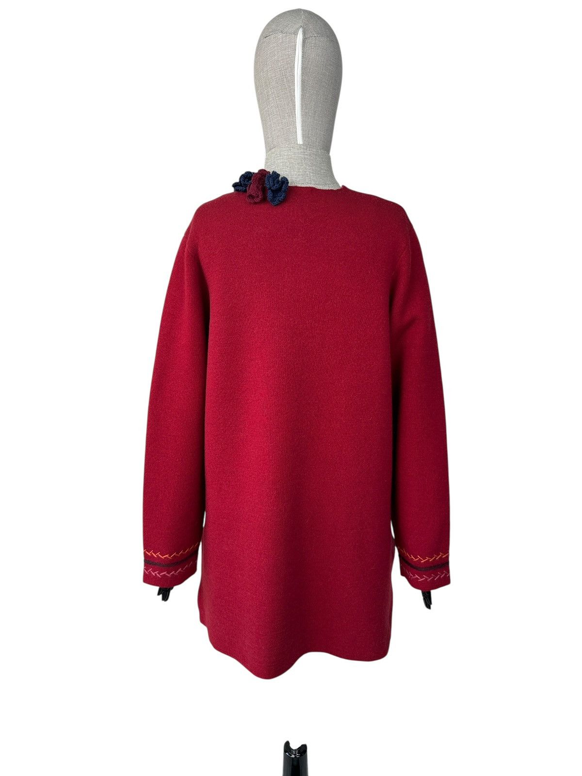 Gudrun Sjoden GUDRUN SJODEN 100% Wool Flower Embroidered Cardigan Coat Size M / US 6-8 / IT 42-44 - 2 Thumbnail