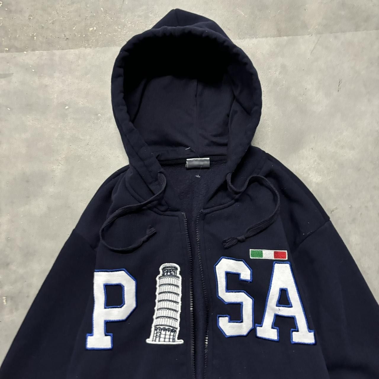 Japanese Brand × Vintage Vintage Y2K/2000s Navy Blue Pisa Italy Streetwear Hoodie! Size US M / EU 48-50 / 2 - 2 Thumbnail