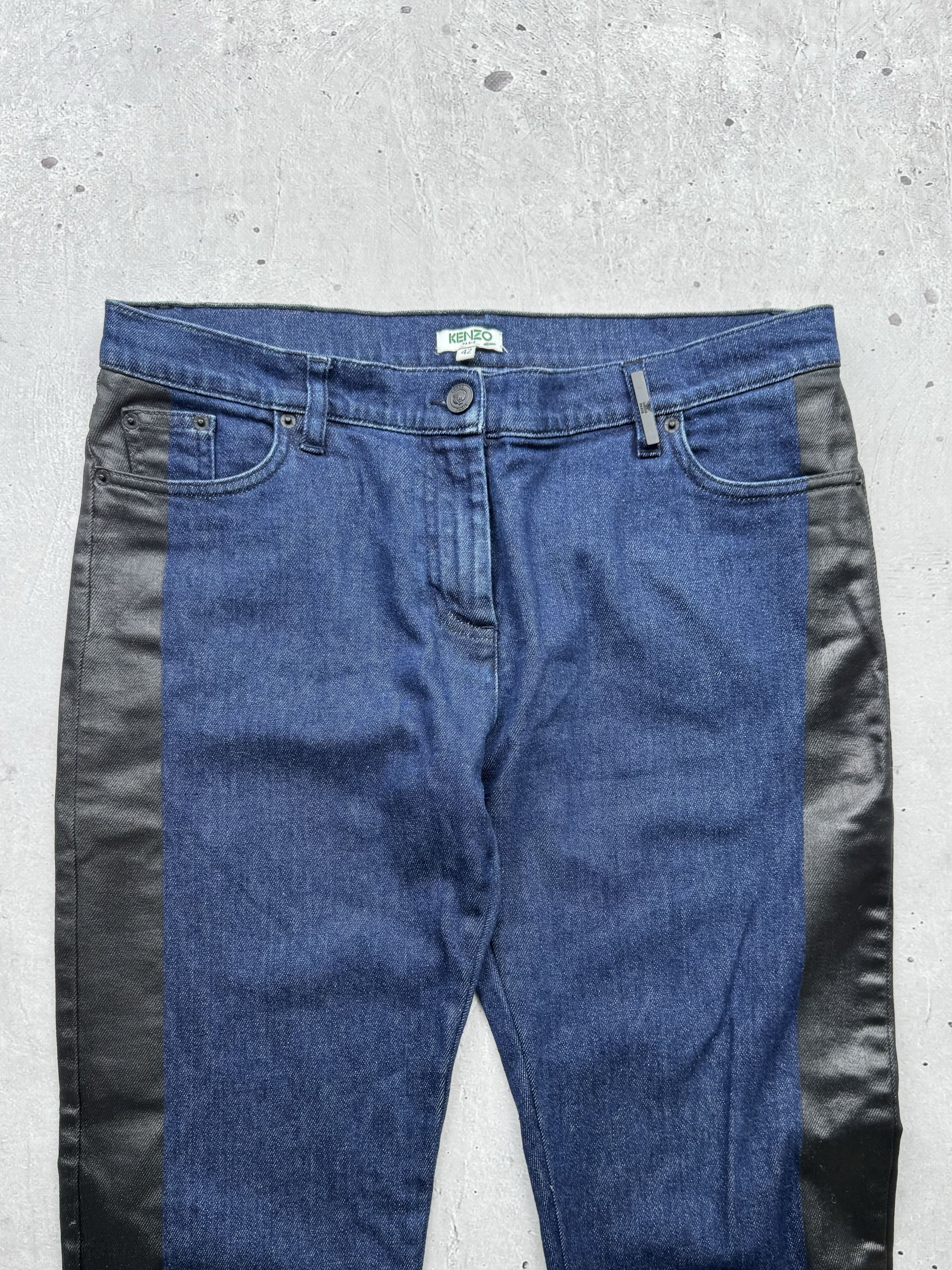 Kenzo × Vintage Kenzo Waxed Jeans Size 28" / US 6 / IT 42 - 2 Thumbnail
