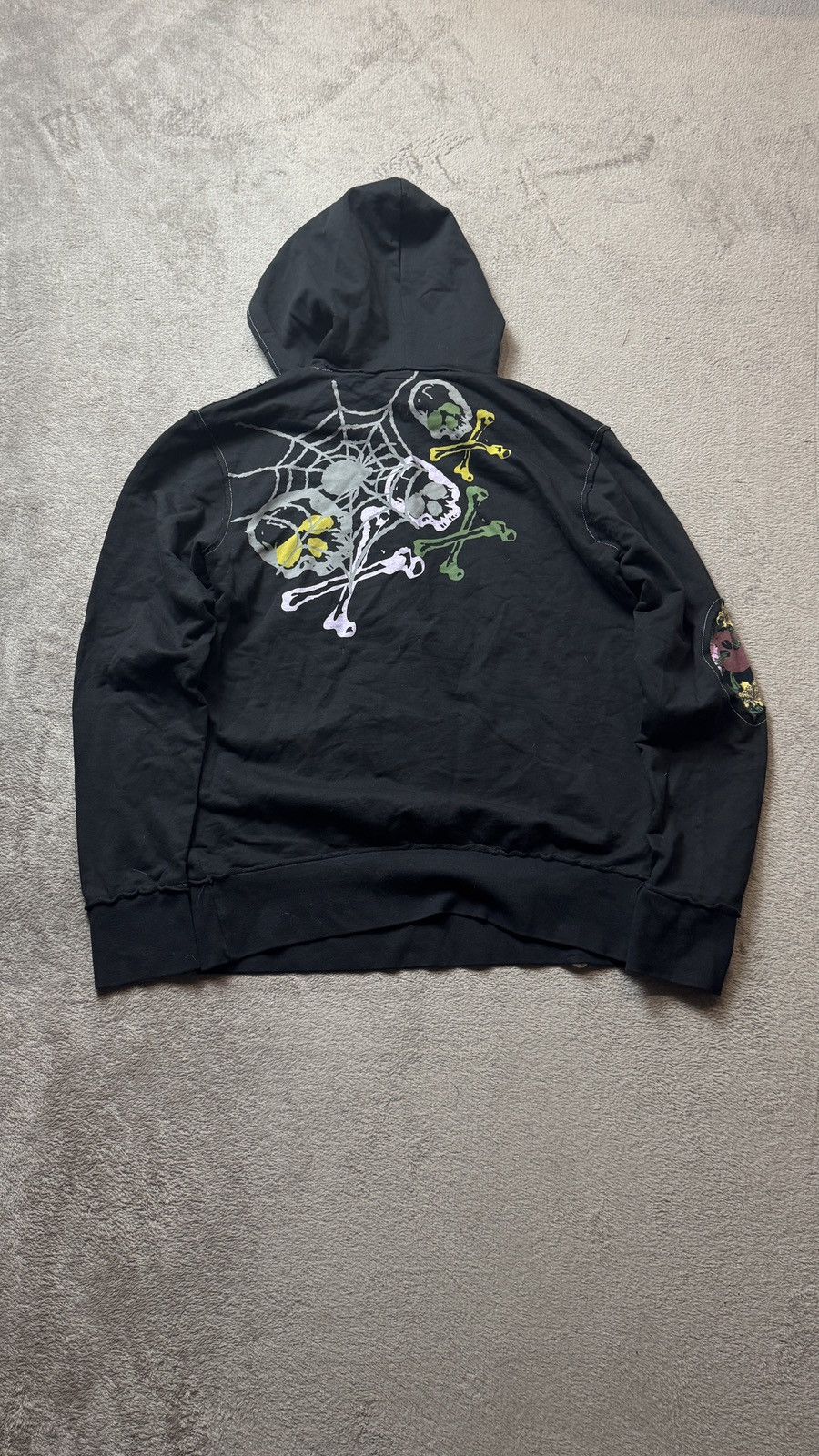 Japanese Brand De Puta Madre Y2K vintage hoodie Skull Floral Printed lgb y3 Size US M / EU 48-50 / 2 - 4 Thumbnail