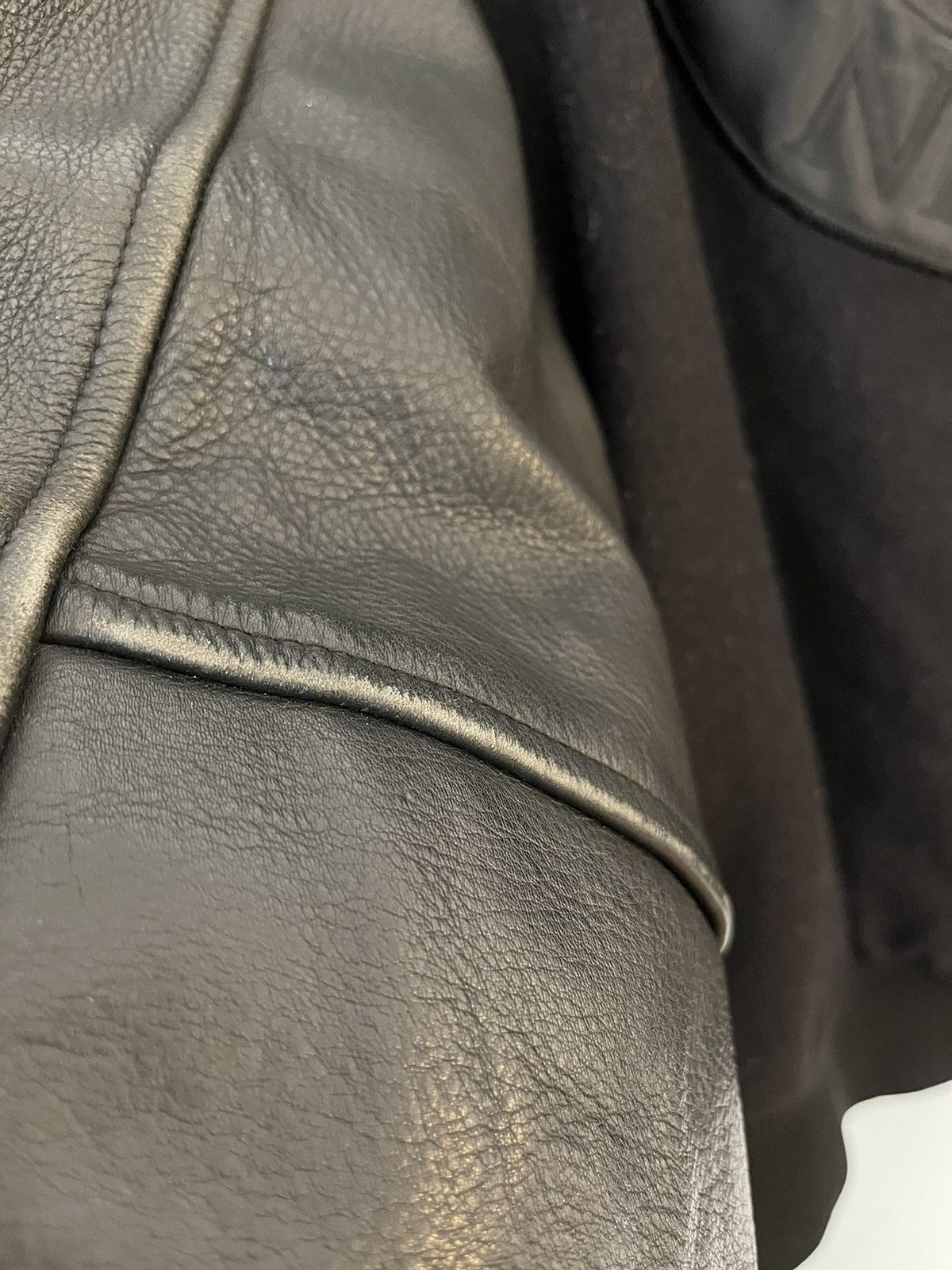 90’s avintage varsity jacket Casino Niagara Black leather