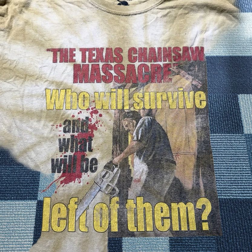 Etro VINTAGE Texas Chainsaw Massacre Mens Small Yellow Tie Dye T Shirt Retro Movie Shirt Mens S Yellow Retro Colorway Theme: Retro Size US S / EU 44-46 / 1 - 1 Thumbnail