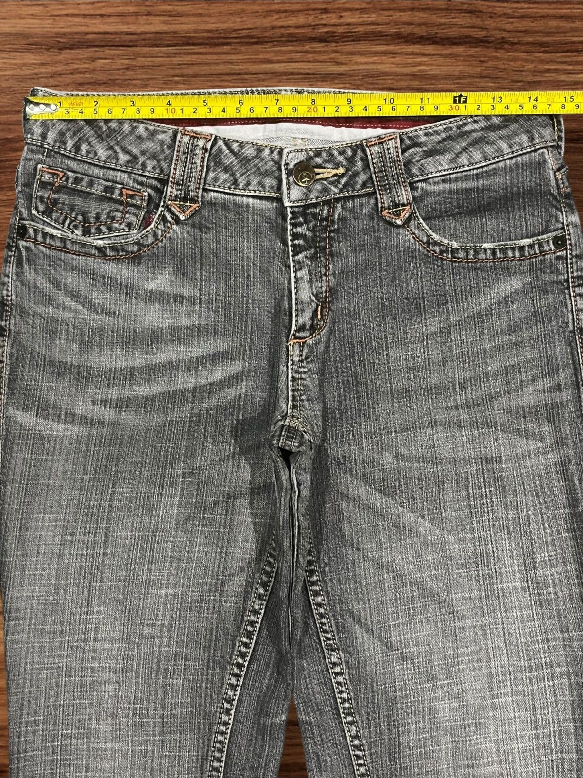 Japanese Brand × Le Grande Bleu (L.G.B.) Vintage Japanese Brand Grey Washed Distressed Flare Jeans Size 28" / US 6 / IT 42 - 11 Thumbnail