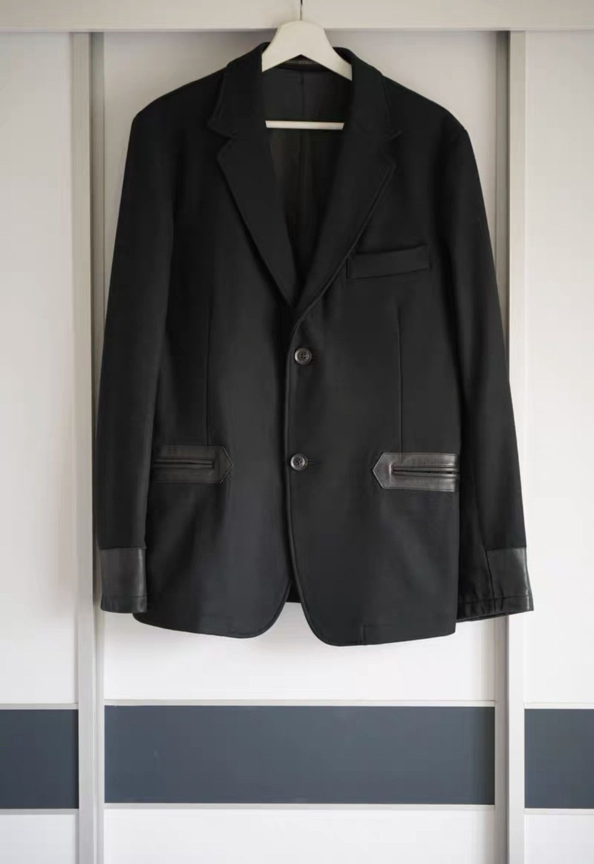 Yohji Yamamoto Yohji Yamamoto 15aw Leather Sleeve Blazer K4 Size US M / EU 48-50 / 2 - 1 Thumbnail