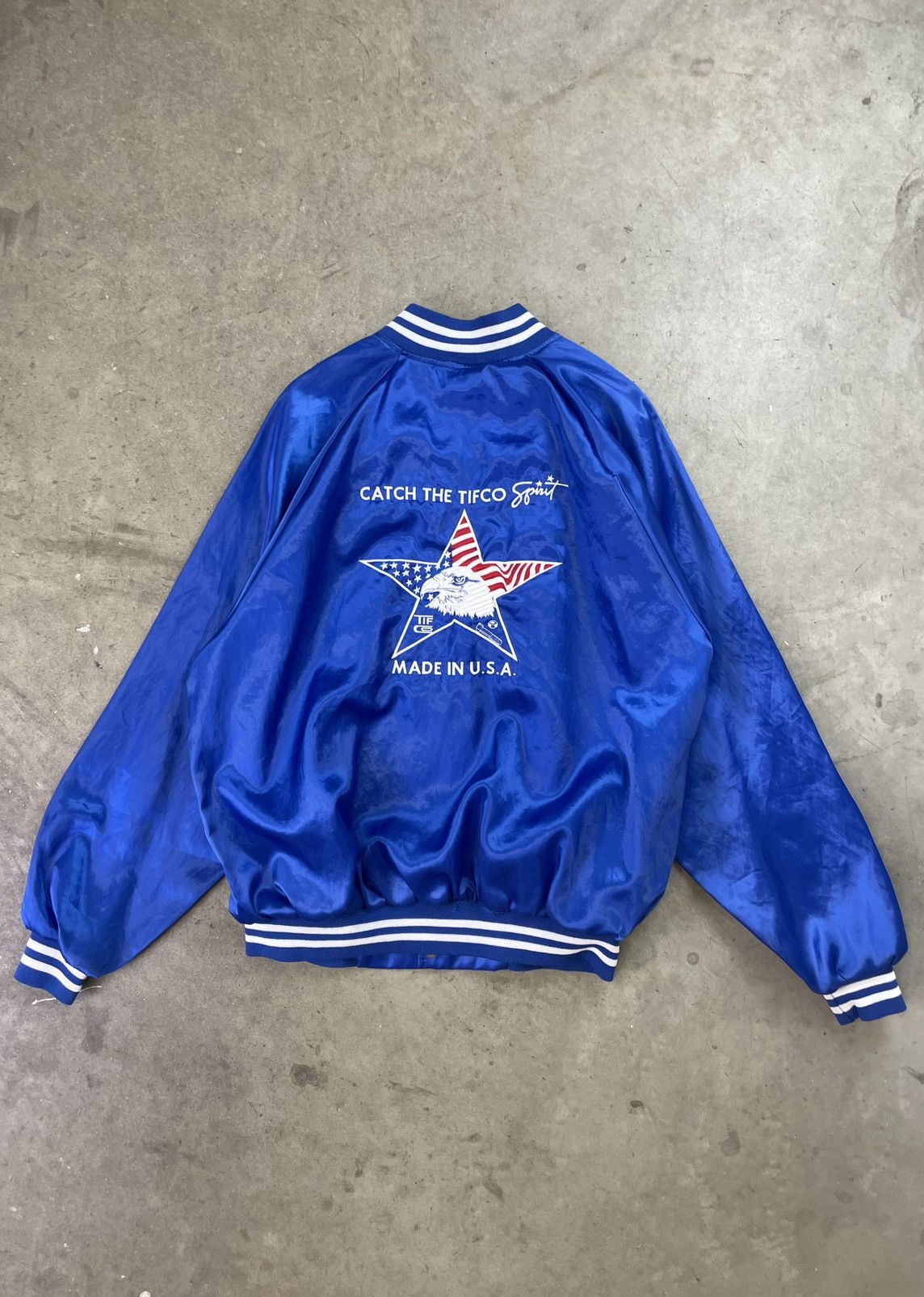 Vintage 90s Vintage Bomber Jacket Satin Baggy Overcoat XL Blue Size US XL / EU 56 / 4 - 1 Thumbnail