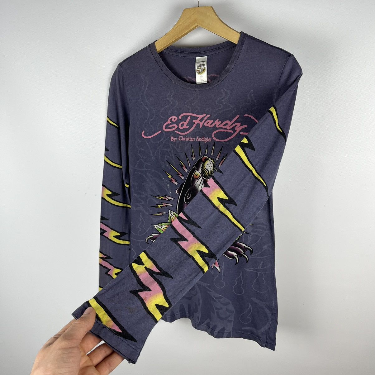 Ed Hardy Vintage Ed Hardy rare AOP panther longsleeve 90’s Size L / US 10 / IT 46 - 5 Thumbnail