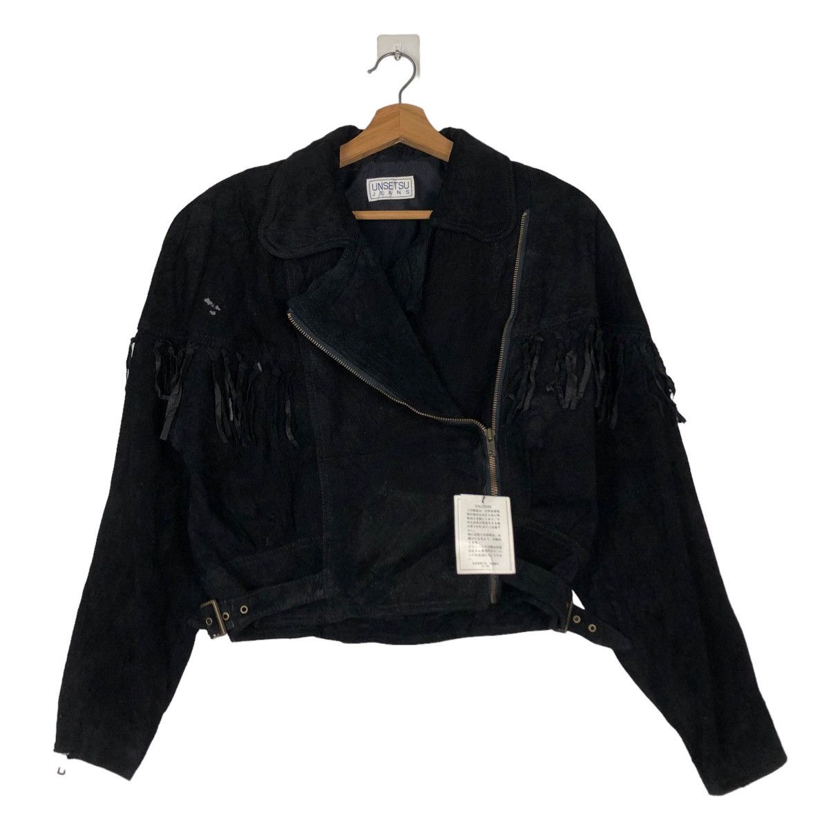 Genuine Leather 🔥Rich Black Biker Jacket Asymmetric Zipper Unsetsu Kapital Size US M / EU 48-50 / 2 - 1 Thumbnail