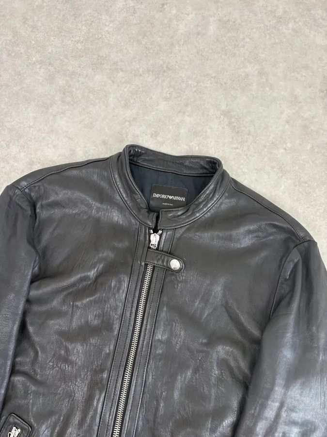 Emporio Armani SS2012 Emporio Armani Black Leather Biker Jacket Size US M / EU 48-50 / 2 - 5 Thumbnail