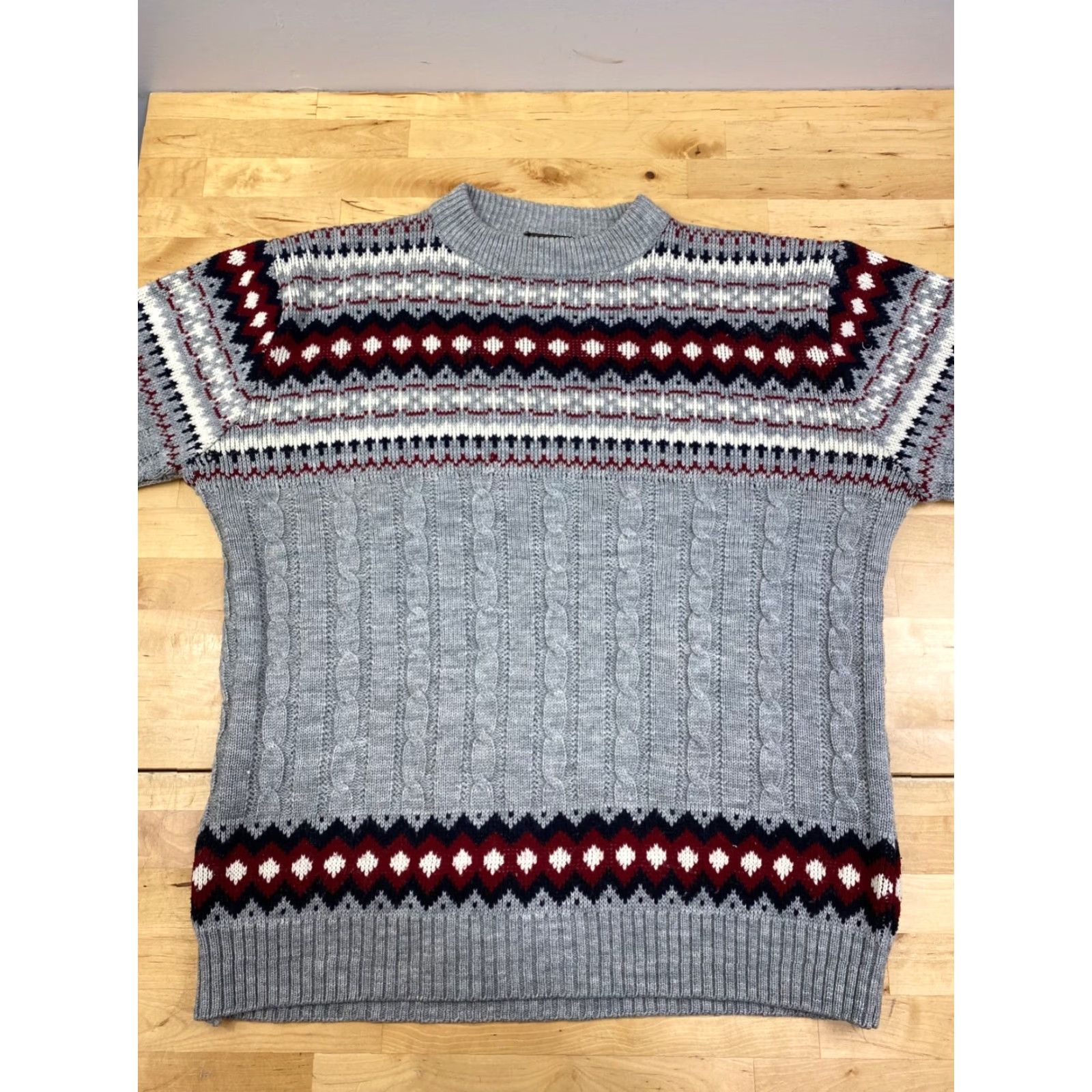 Vintage VINTAGE J. C. Penney Acrylic Sweater Mens L Gray Winter Christmas Geometric 10286 Size US L / EU 52-54 / 3 - 3 Thumbnail