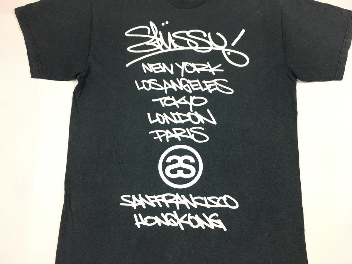 Stussy × Vintage 90s Stussy World Tour Fuzzy Double Sided Printed Size US M / EU 48-50 / 2 - 3 Thumbnail
