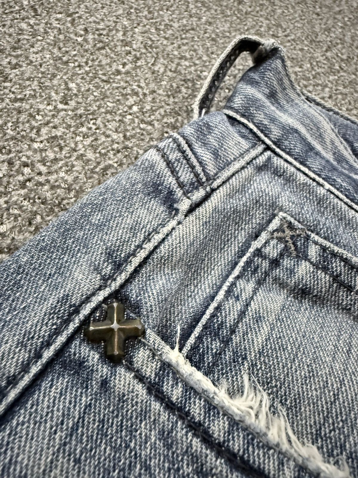 Lee × Number (N)ine Vintage 90s Japanese Denim Lee Distressed Faded Wash Jeans Size US 33 - 14 Thumbnail